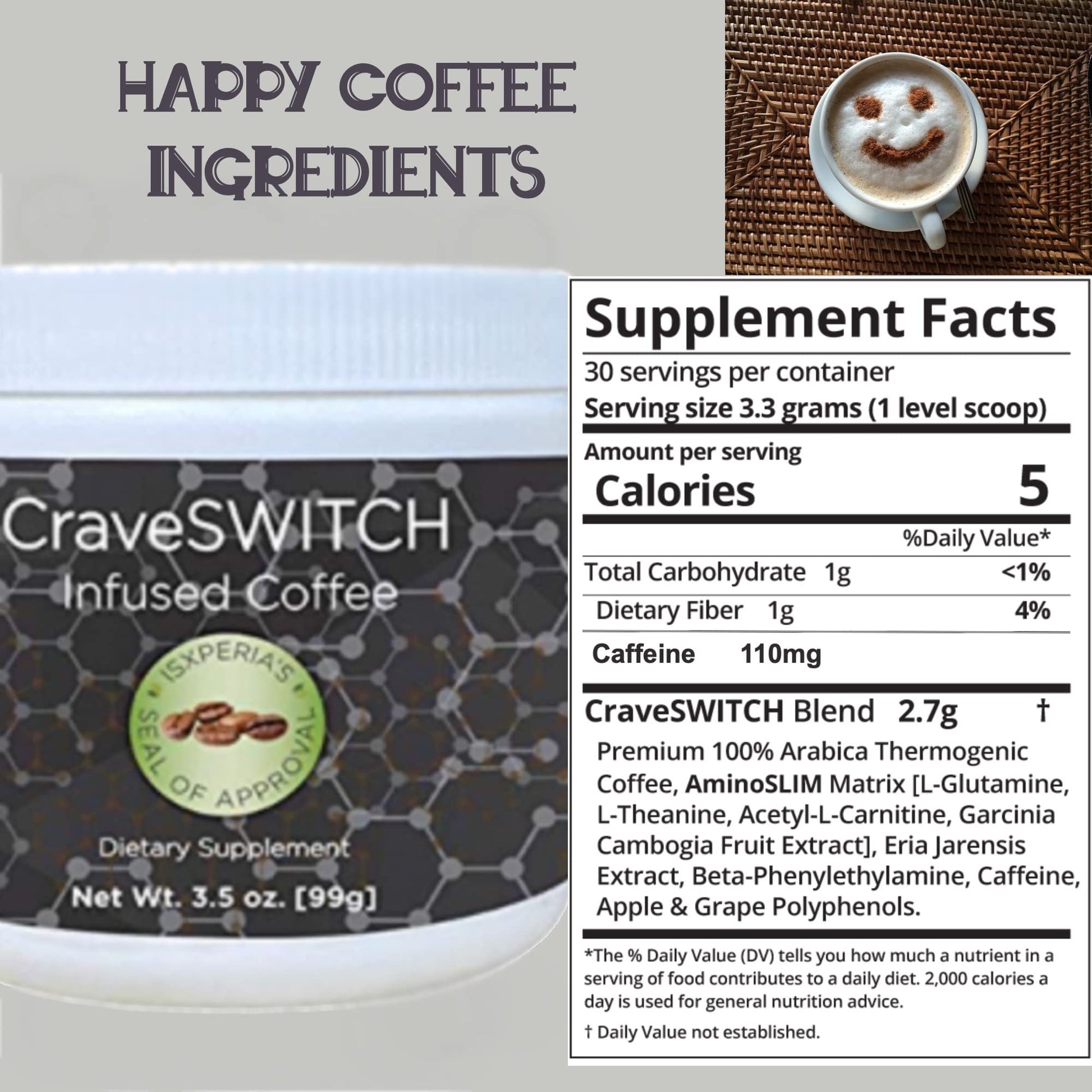 isXperia CraveSWITCH Bold Coffee - Colombian Arabica Coffee with Antioxidants isXperia uk supplements