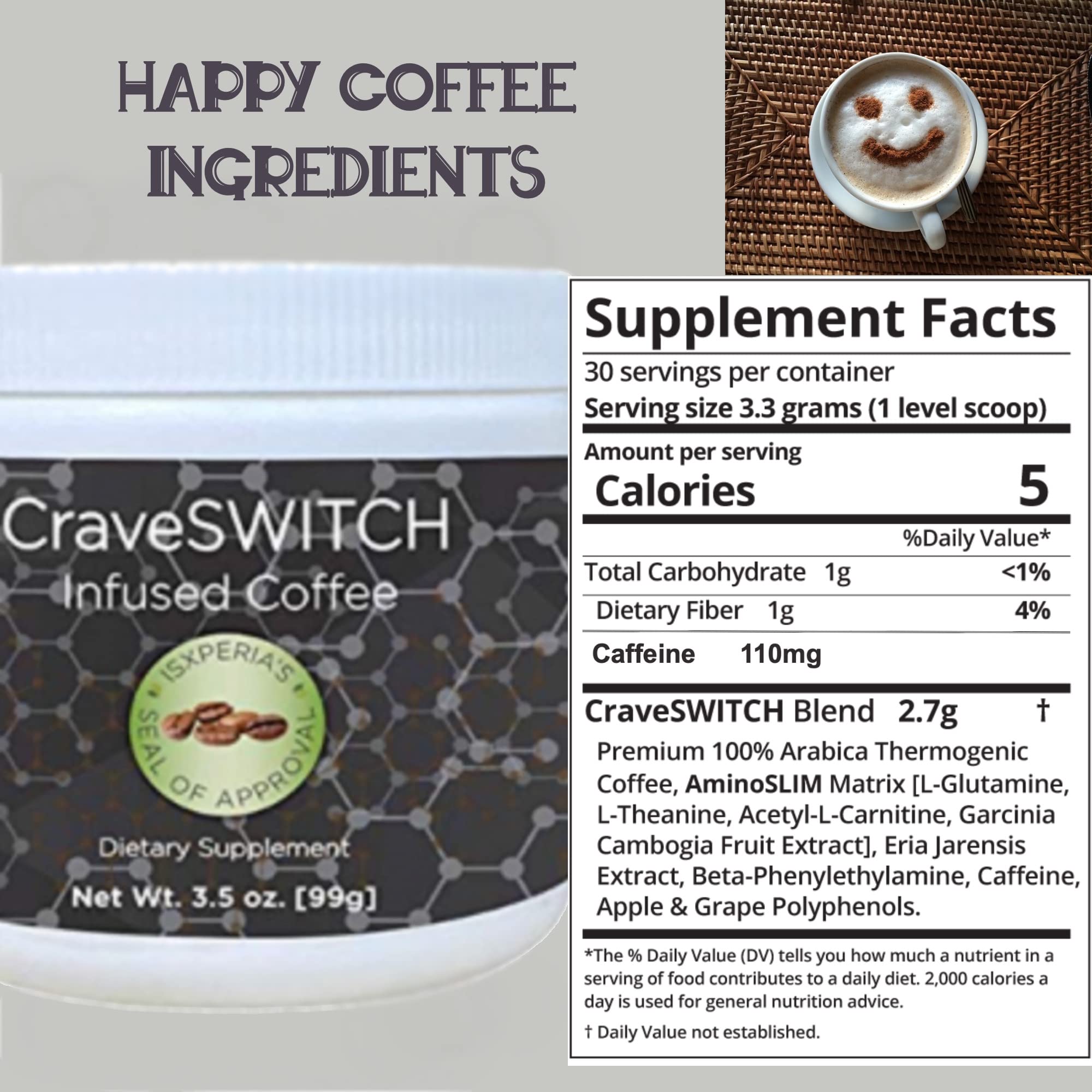 isXperia CraveSWITCH Bold Coffee - Colombian Arabica Coffee with Antioxidants isXperia uk supplements