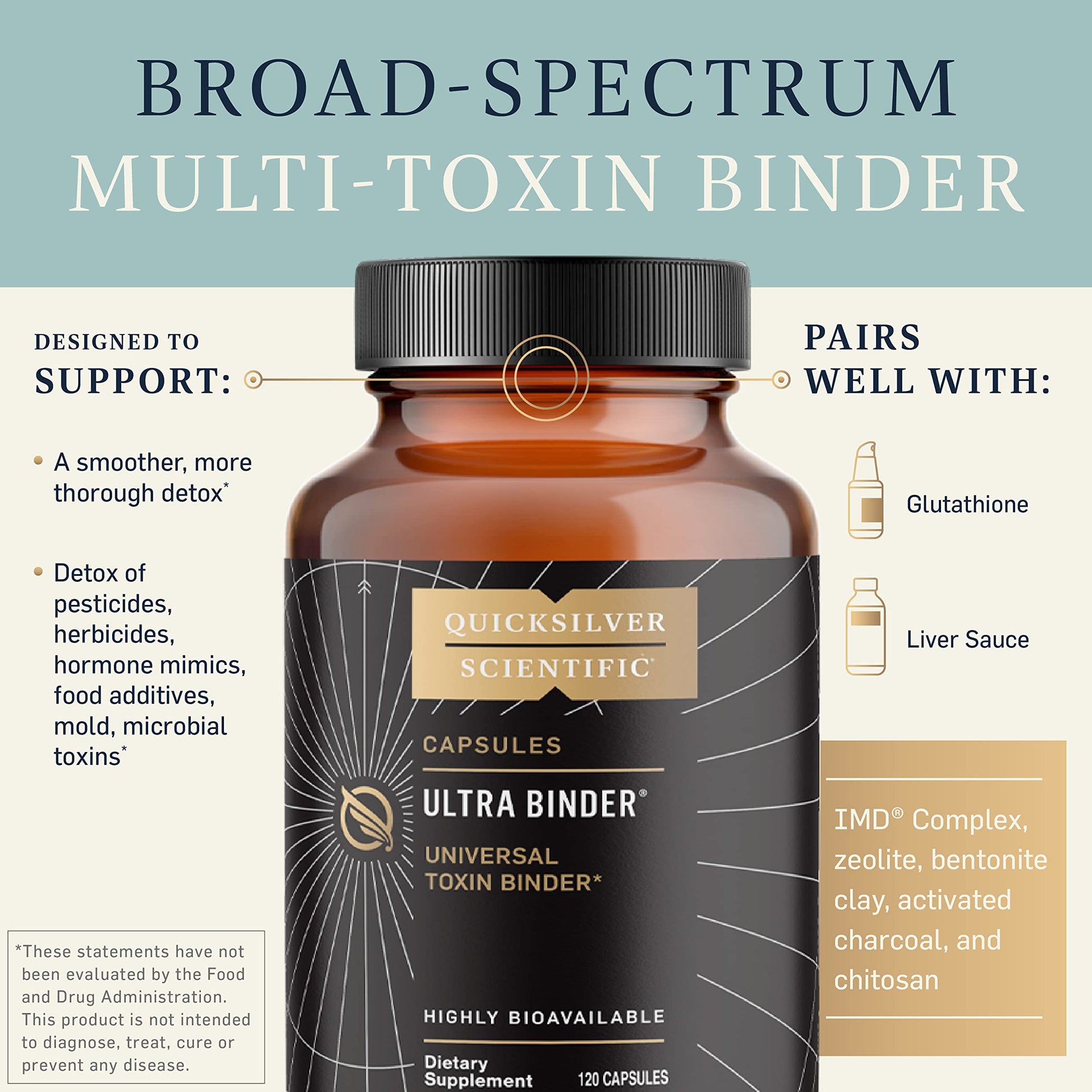 Quicksilver Scientific Ultra Binder - Multi Toxin Binder with Bentonite Clay Powder Quicksilver Scientific uk supplements