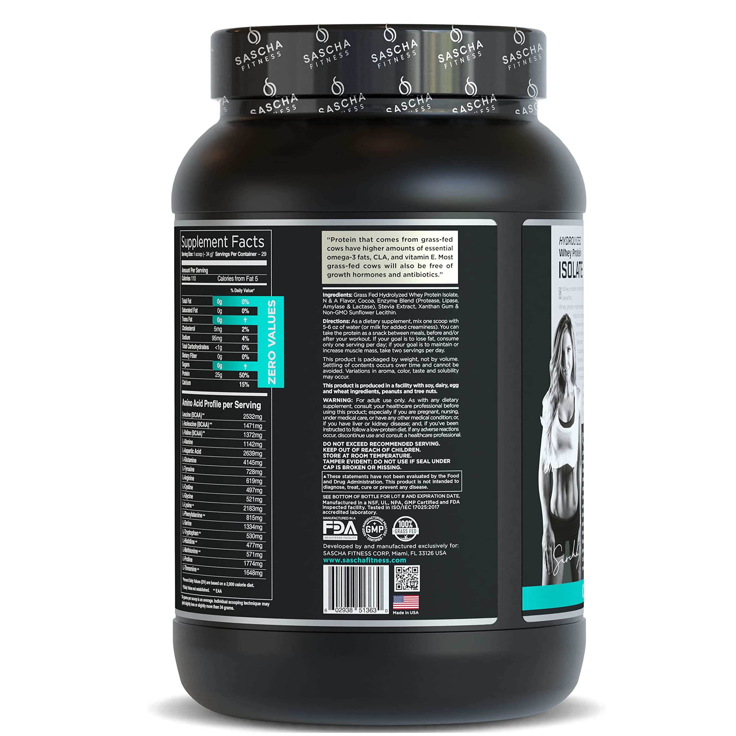 SASCHA FITNESS Hydrolyzed Whey Protein Isolate,100% Grass-Fed (2 Pounds, Cookies SASCHA FITNESS uk supplements
