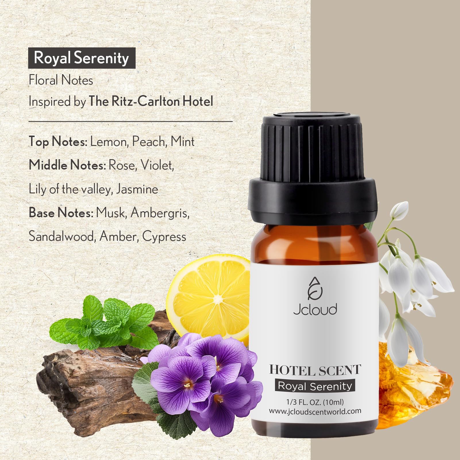 JCLOUD Royal Serenity Essential Oil Inspired by Ritz-Carlton Hotel | Hotel Collection - Pure Aromatherapy JCLOUD uk supplements