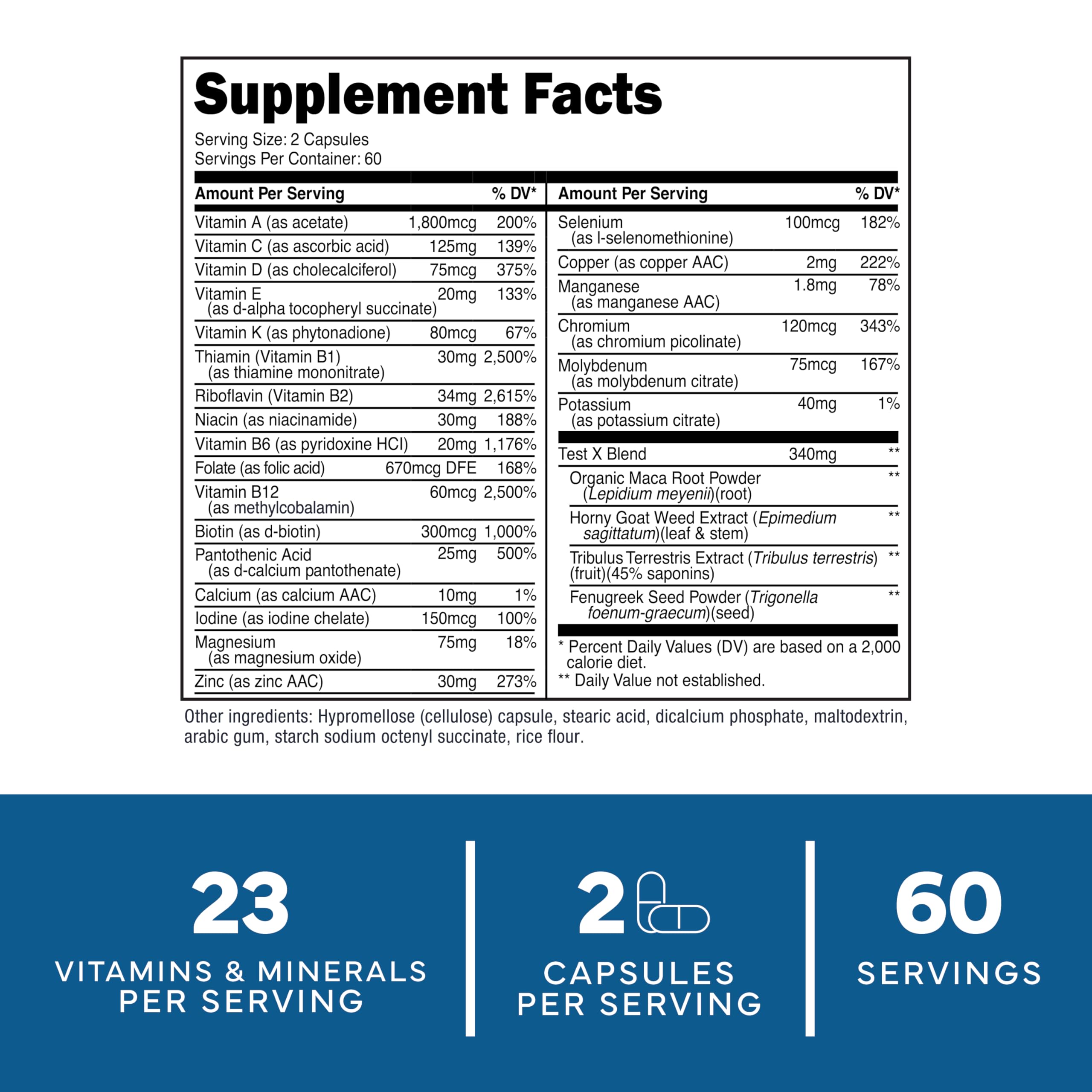 Type Zero Multivitamin Capsules for Men (120 Capsules) (1200 mg) - Gluten-Free, 60 Servings Type Zero uk supplements