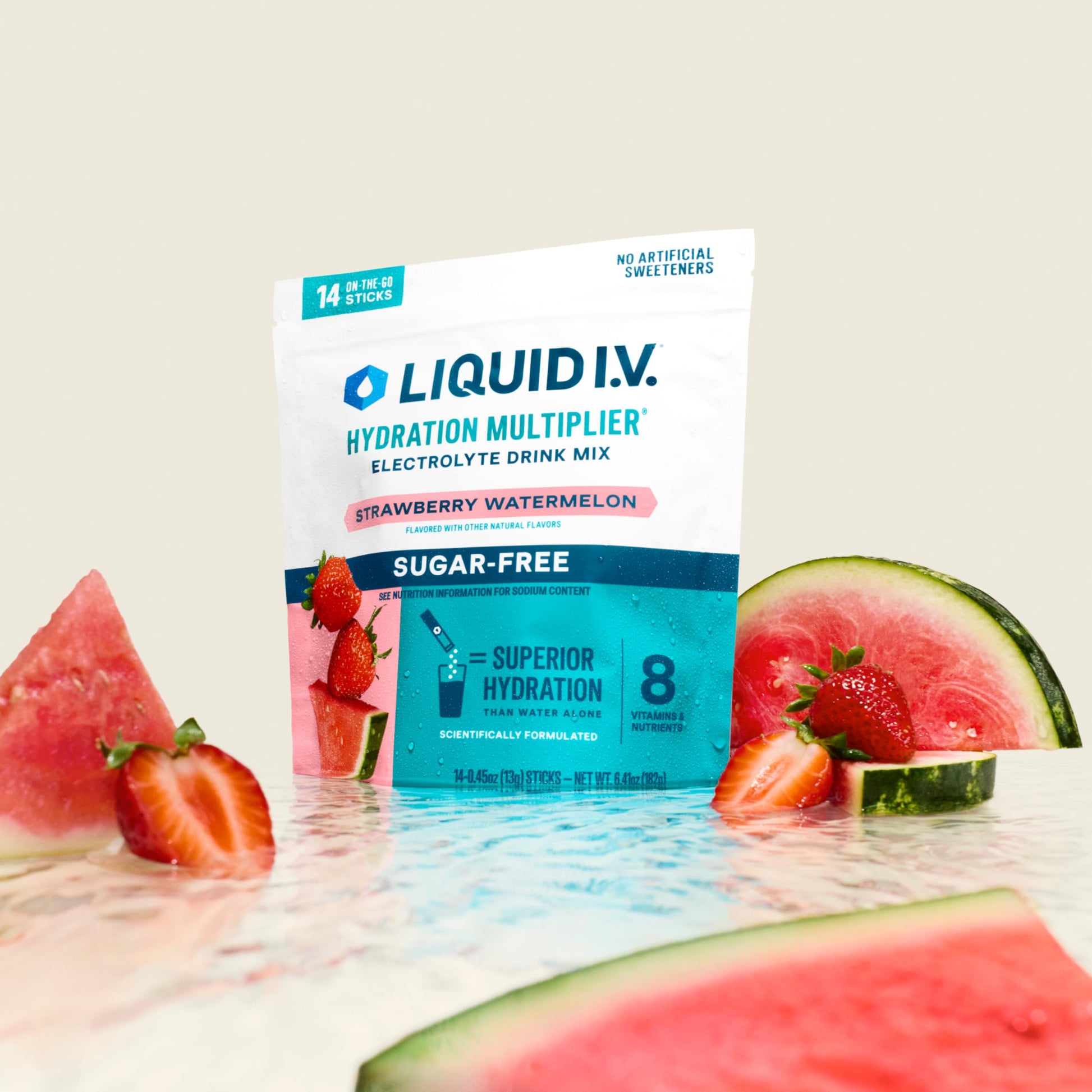Liquid I.V.® Hydration Multiplier Sugar-Free - Strawberry Watermelon | Electrolyte Powder Drink Mix | 1 Pack (14 Servings) Liquid I.V. uk supplements