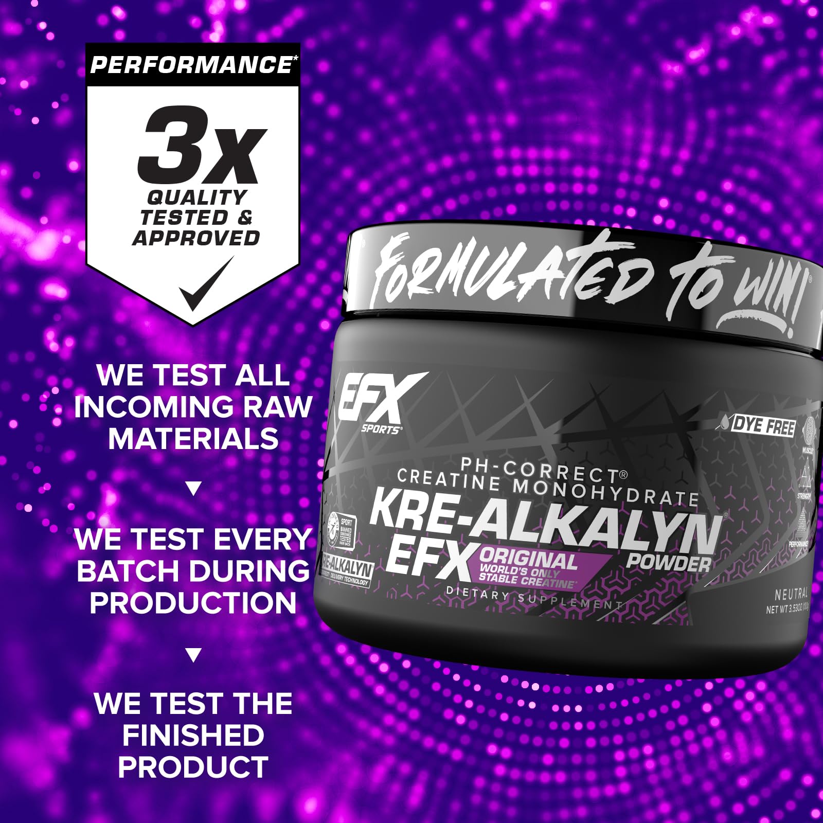 EFX Sports Kre-Alkalyn EFX Powder | pH Correct Creatine Monohydrate Powder Supplement | Strength, Muscle Growth & Performance | 66 Servings (Unflavored) EFX Sports uk supplements