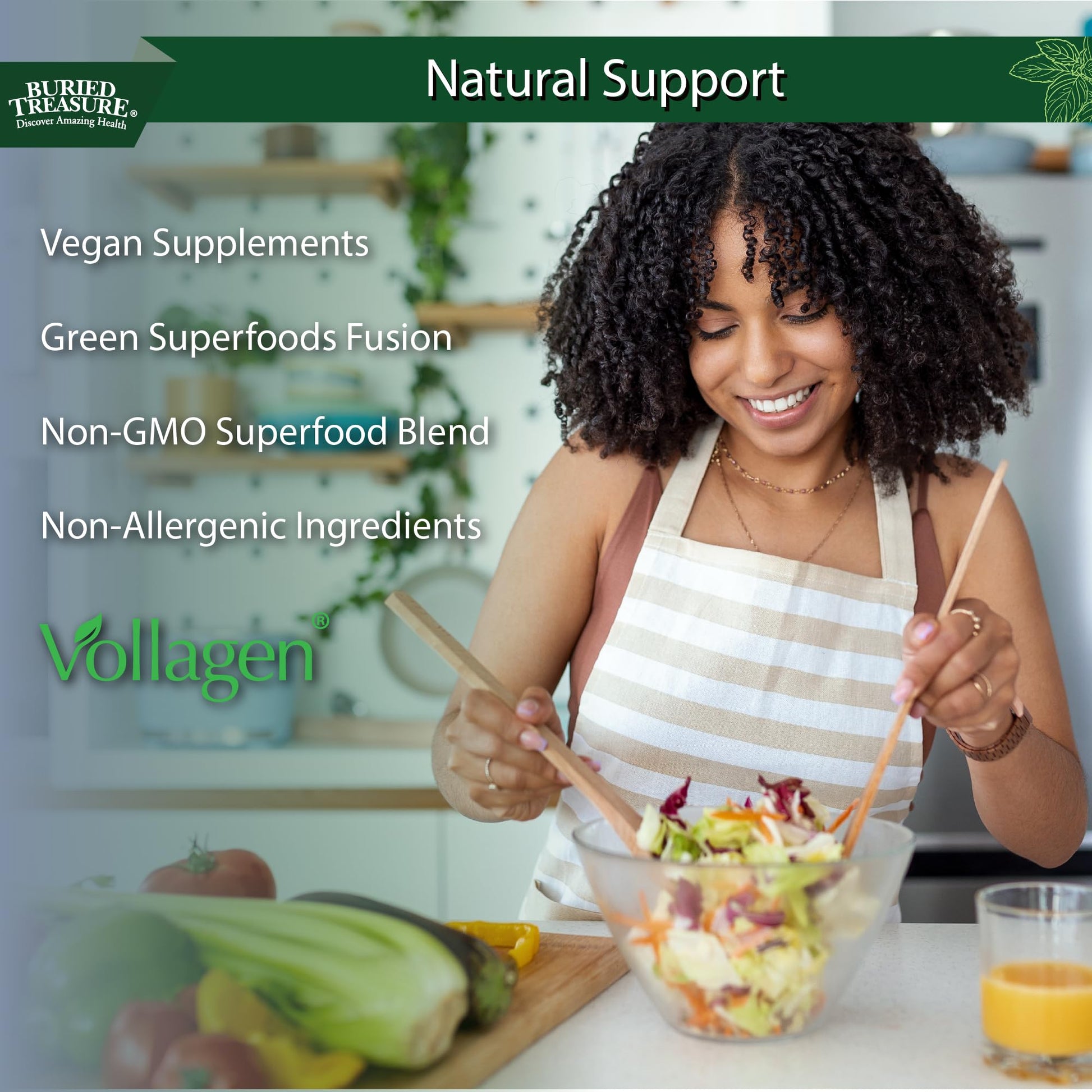 Buried Treasure Green20 Fusion – Superfood Blend with Vollagen for Skin, Hair, and Joint Support, Plant-Based, Vegan, Non-GMO Gluten-Free, Dairy-Free, Soy-Free, 32oz Liquid Buried Treasure uk supplements