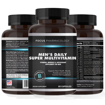 Focus Pharmacology Men's Daily Super Multi-Vitamin for Men - 60 Ct Blend of Vitamins, Minerals, Plus Herbs for Prostate Health and General Energy/Focus Focus Pharmacology uk supplements