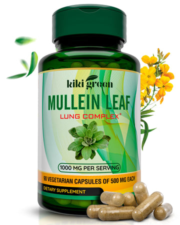 KIKI Green Mullein Leaf Extract Capsules - Herbal Respiratory Supplement - for Lung Cleans KIKI Green uk supplements