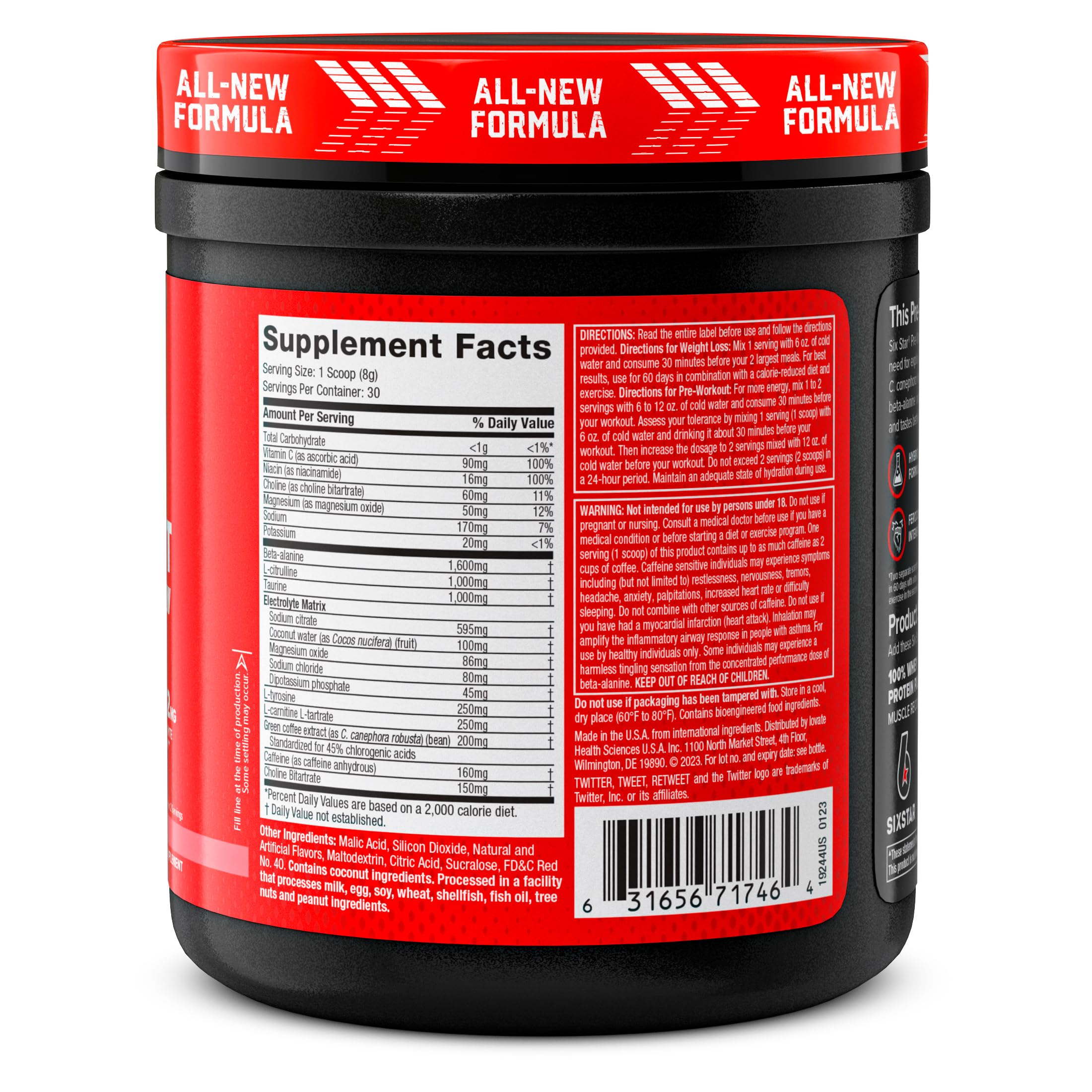 Six Star Pre-Workout Explosion Ripped 2.0 Watermelon - Endurance Powder with Caffeine Six Star uk supplements
