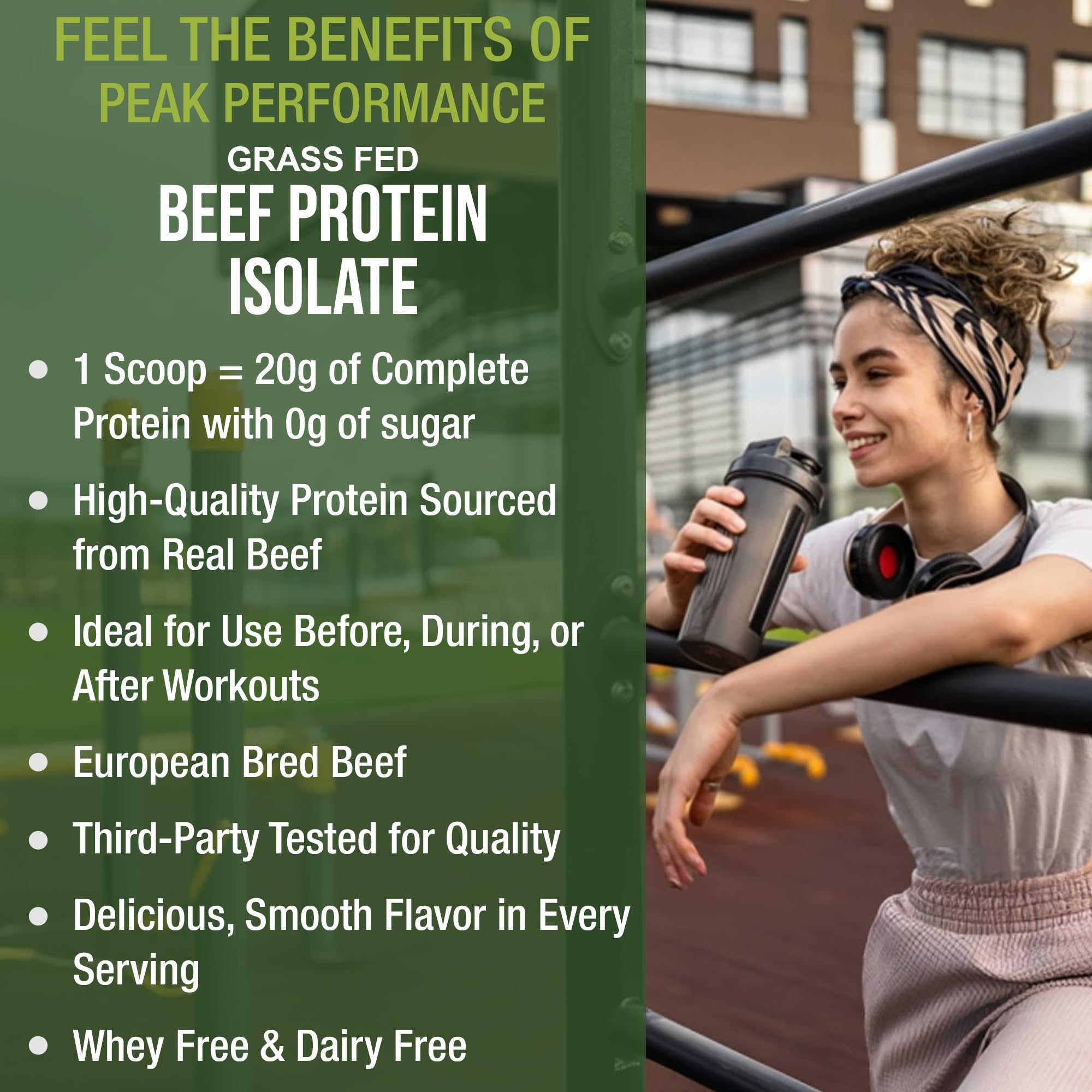 Grass Fed Beef Protein Powder - Lactose Free Great Tasting Beef Protein Isolate. Complete Animal Based Non Dairy Paleo Carnivore Supplement for Prime Muscle Building. No Whey. Chocolate Flavor Peak Performance uk supplements