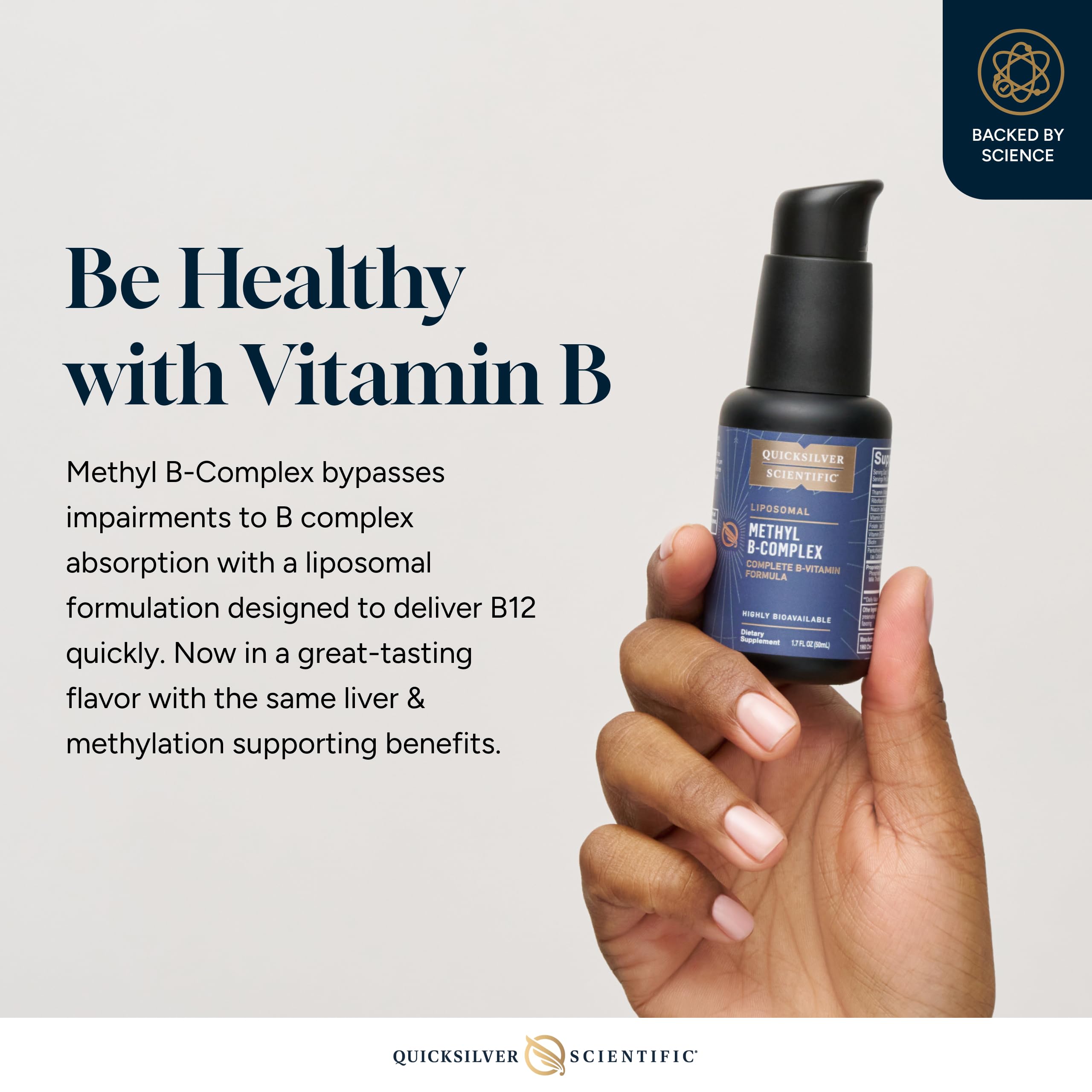 Quicksilver Scientific Methyl B Complex - Liquid Vitamin with Superior Liposomal Absorption of Vitamin B12, Folate, Vitamin B6, Riboflavin, Biotin, Pantothenic Acid, Vitamin B1, Niacin (50 ml) Quicksilver Scientific uk supplements