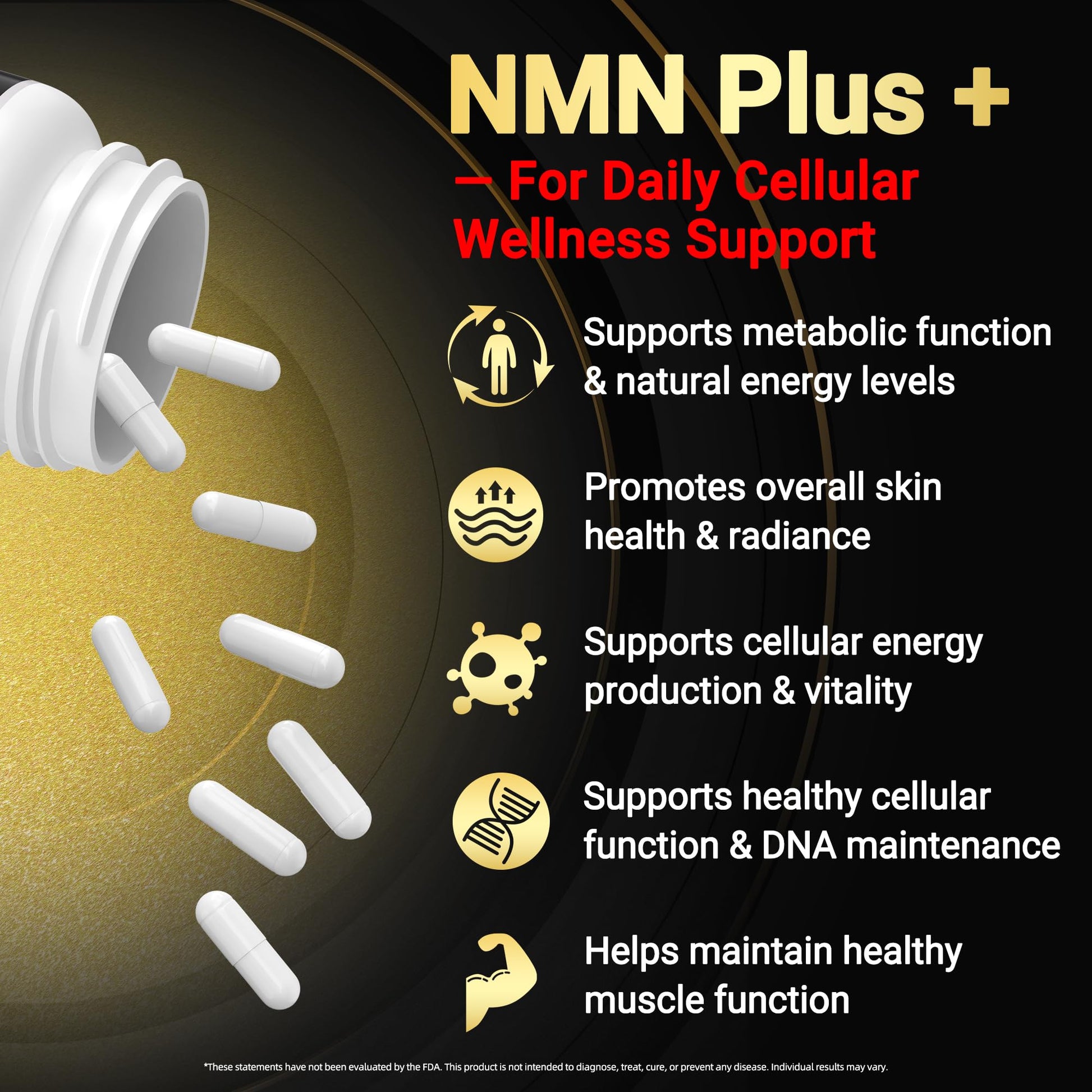 I LOVE HEALTH NMN Complex Plus+ for Women & Men with NAC, Alpha Lipoic Acid, CoQ10 & Resveratrol – 5-in-1 Cellular Energy & Healthy Aging Support – 60 Capsules, Non-GMO, Made in USA I LOVE HEALTH uk supplements