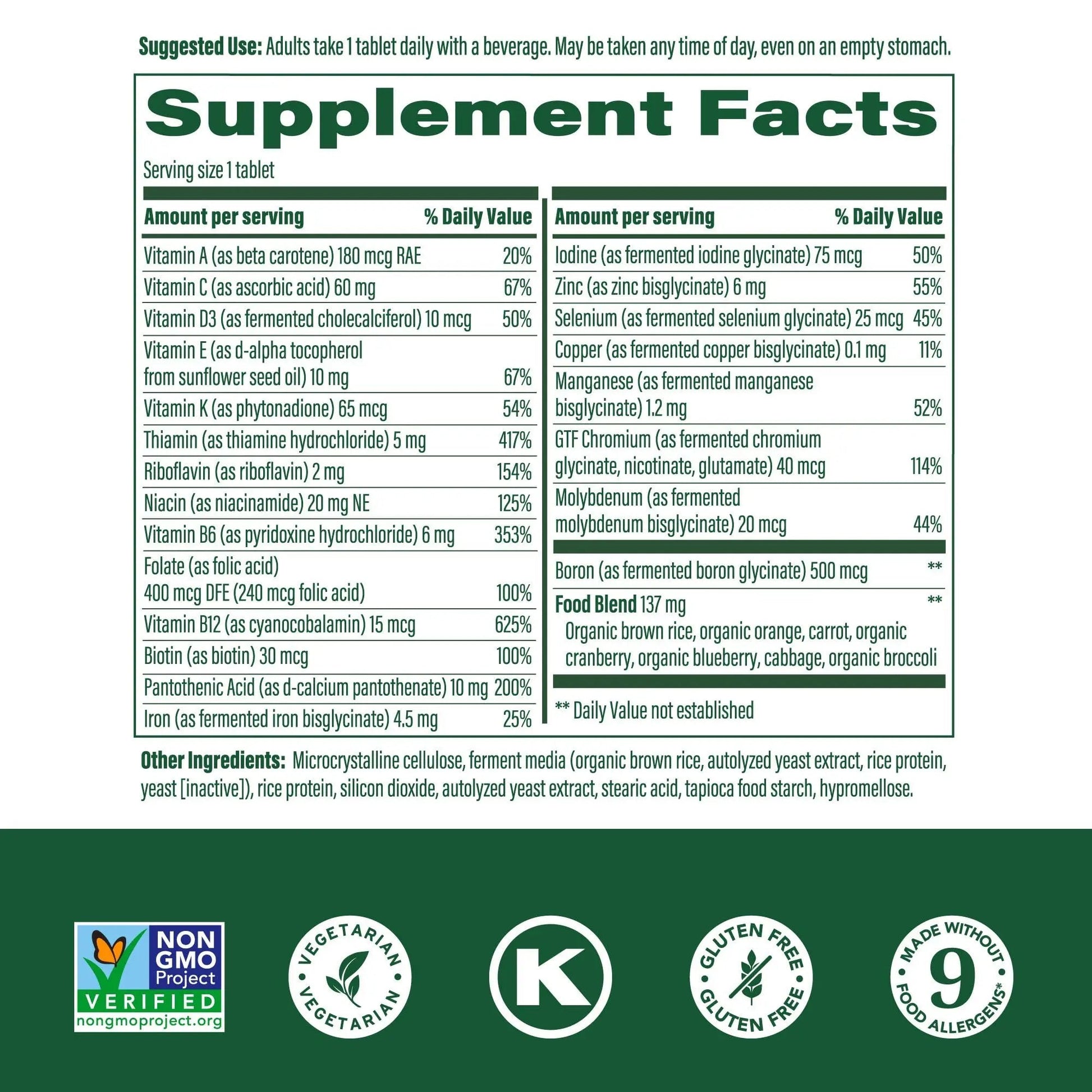 MegaFood One Daily Multivitamin for Women and Men, Immune Support Supplement with Real Food, Vitamin C & Vitamin B, Bone Health MegaFood uk supplements
