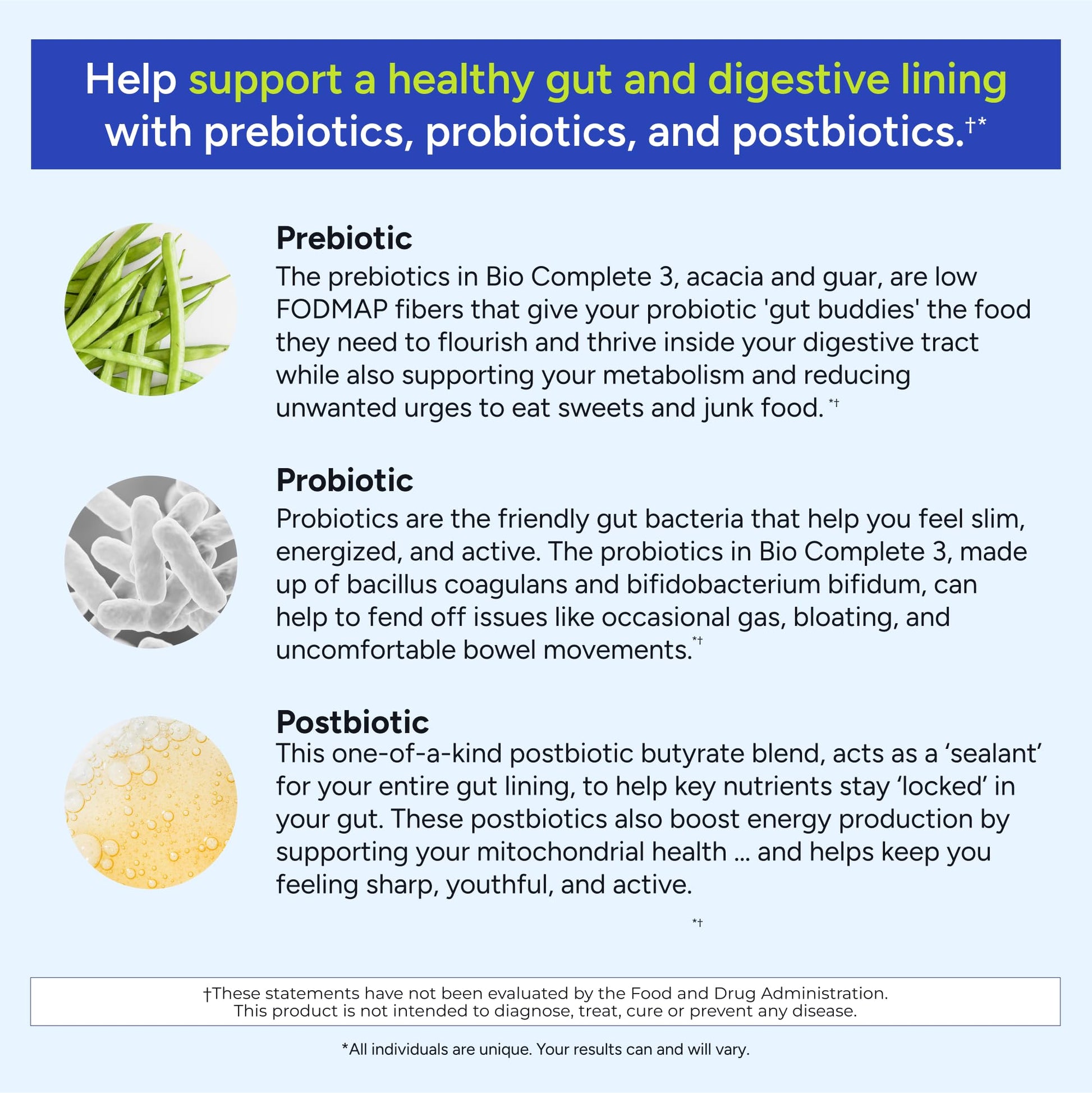 Gundry MD® Bio Complete 3, 3-in-1 Probiotics for Gut Health, Probiotic Supplements for Digestion, Supplement Supporting Bloating, Gas, Food Cravings, Energy Levels, Skin, and Focus, 30 Day Supply Gundry MD uk supplements