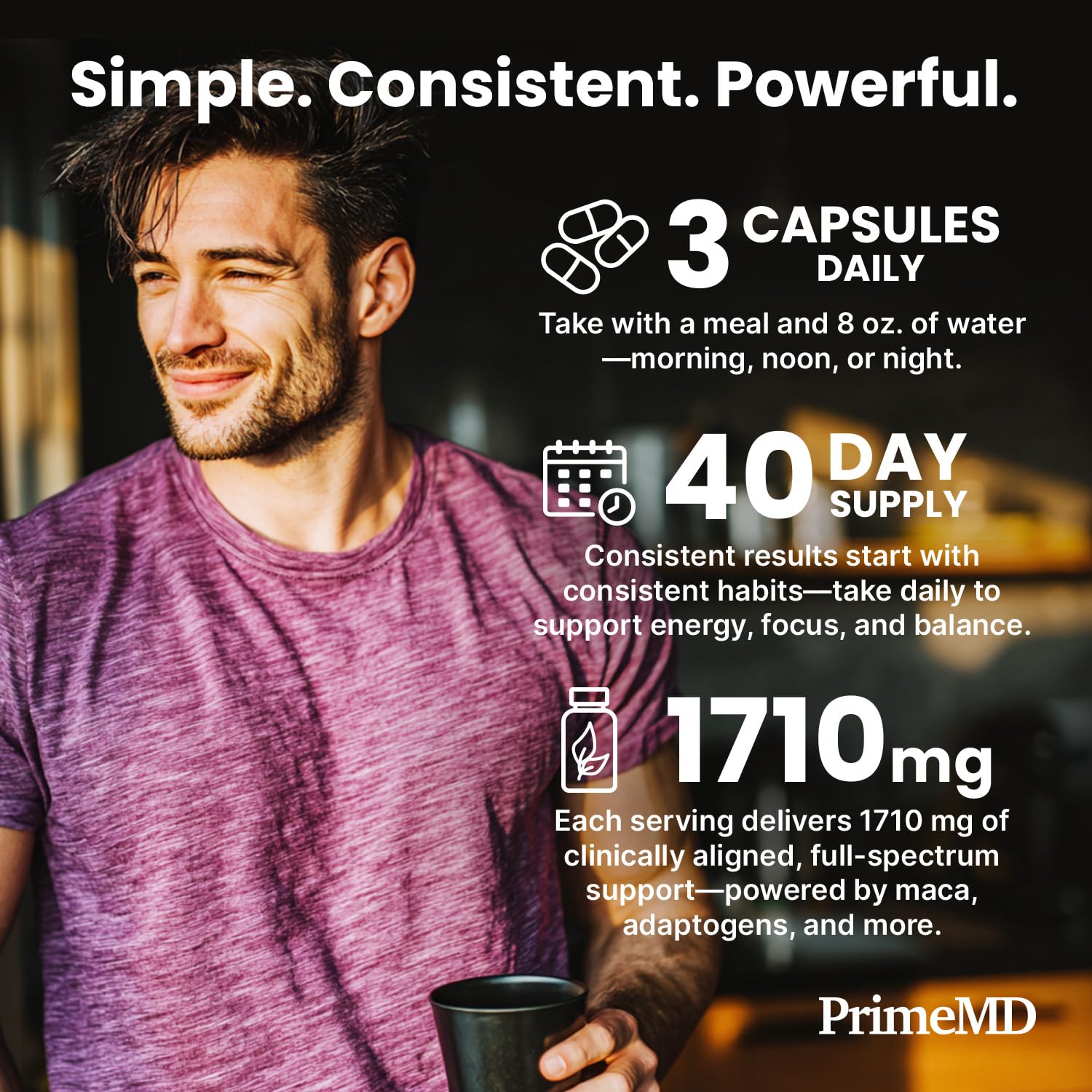 6-in-1 Organic Maca Root Ashwagandha Capsules 1710mg with DHEA and Black Pepper Fruit Extract for Women and Men - Black Maca Supplement for Stamina, Bone and Mood Support Supplement, 120ct (Pack of 3) PrimeMD uk supplements