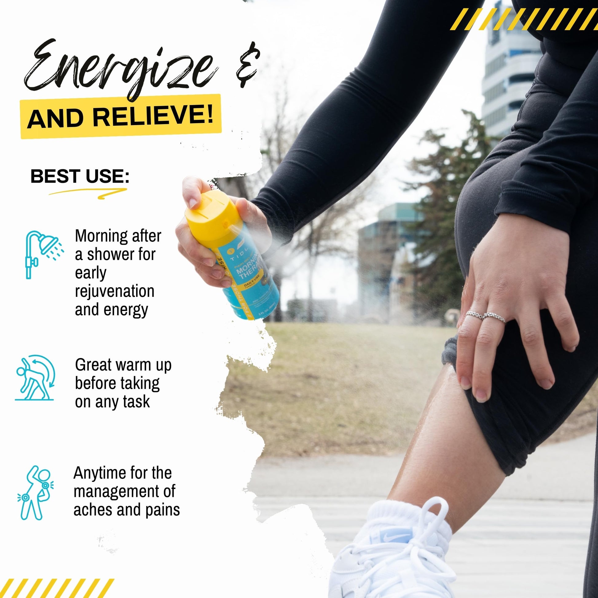 TIDL Pain Relief Spray, 3 Oz, Refreshing Morning Therapy for Muscle, Joint & Neck Pain Relief, Energizing, Plant-Based Menthol & Camphor Pain Reliever, Quick Drying Formula TIDL uk supplements
