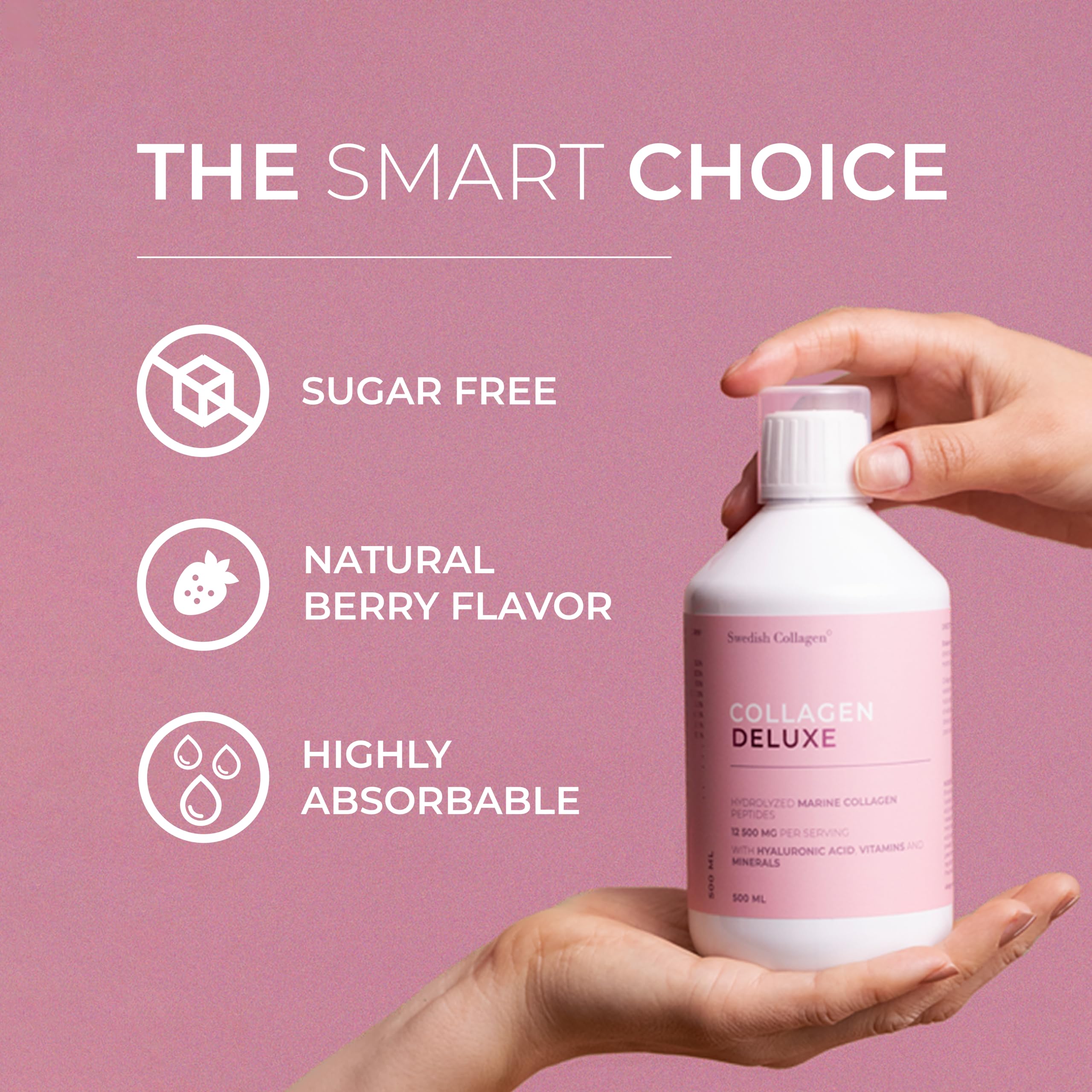 Swedish Collagen - 12500mg Collagen Deluxe 500ml I Hydrolyzed Marine Collagen Peptides (Type I & III) Swedish Collagen uk supplements