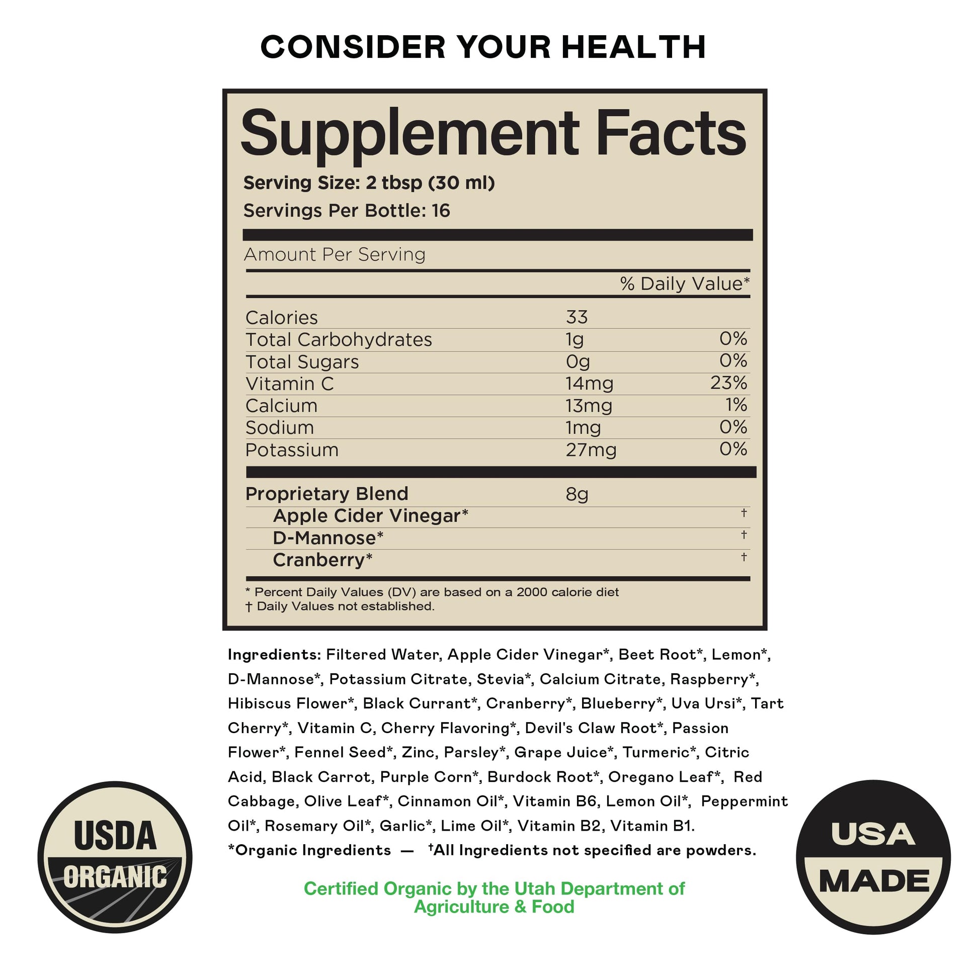 Complete Natural Urinary Tract Complete 8oz - Liquid Supplement for Urinary Tract Health with Organic Cranberry, D-Mannose, Beet Root, Fennel Seed, and Turmeric Complete Natural Products uk supplements