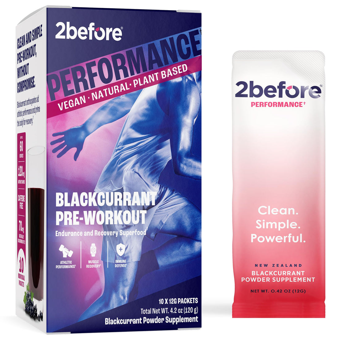 2before Blackcurrant I All Natural Vegan Pre Workout, with 120mg Caffeine I Clean Energy 2before uk supplements