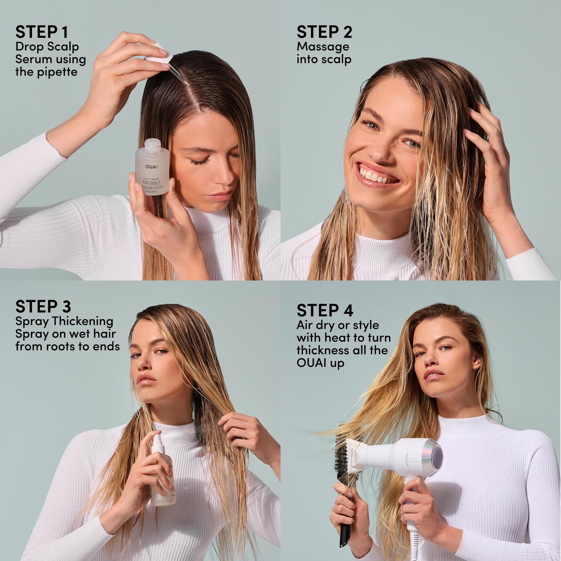 OUAI Hair Thickening Spray - Thickening & Volumizing Spray for Instantly Thicker, Fuller-Looking Hair - Protects, Strengthens & Repairs with Amaranth Peptide & Amino Acids (6 Fl Oz) OUAI uk supplements