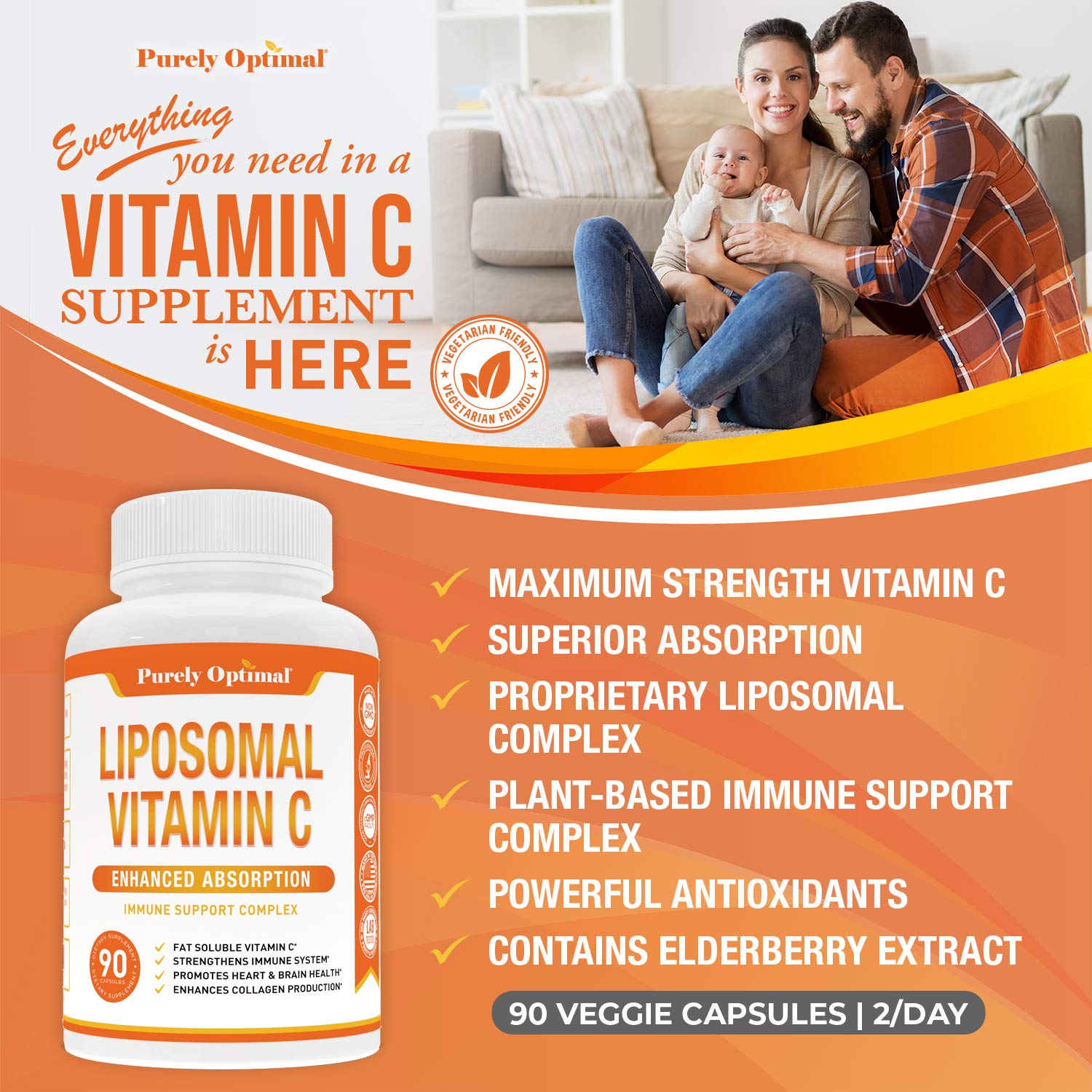 Premium Liposomal Vitamin C Supplement - High Absorption, Fat Soluble Ascorbic Acid Purely Optimal uk supplements