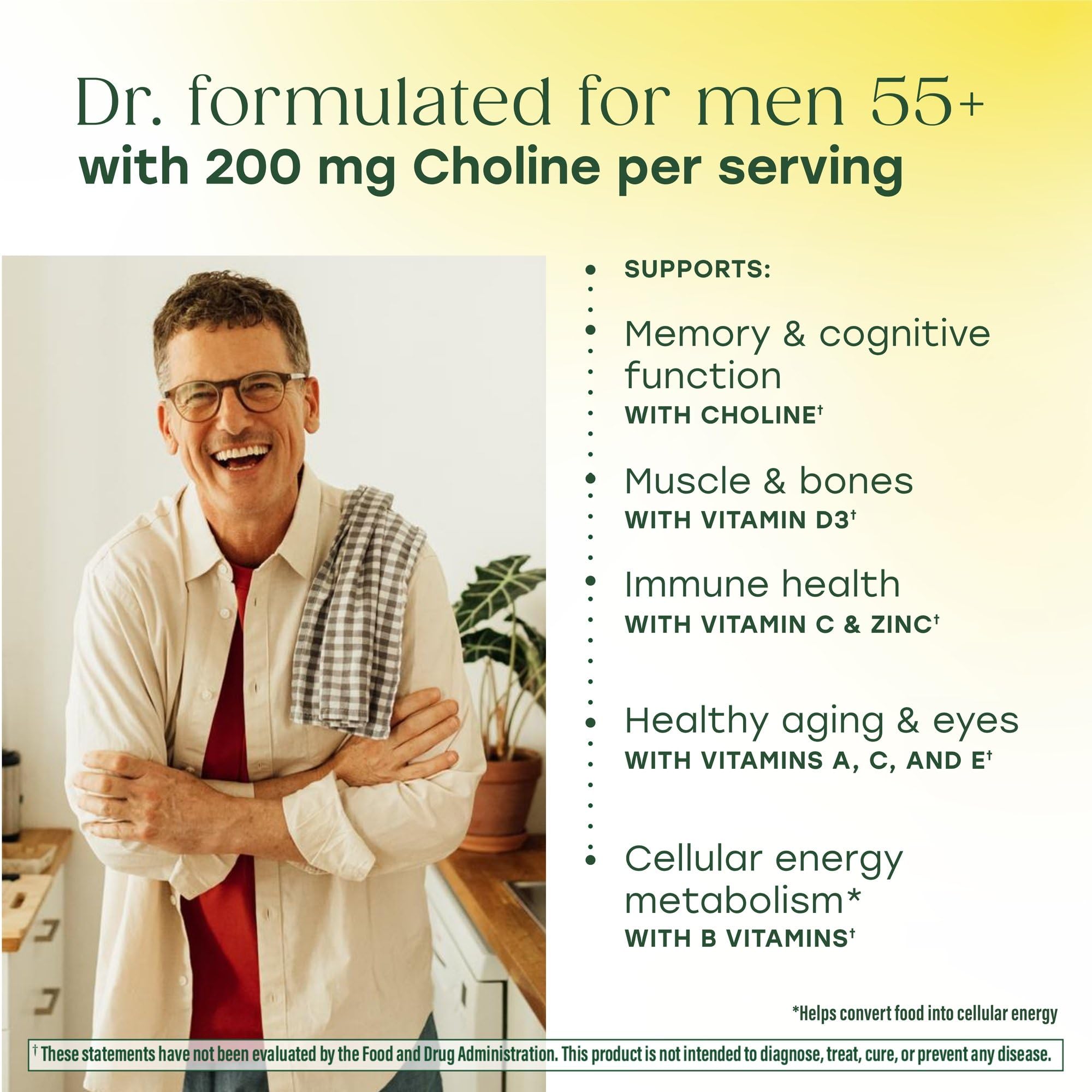 MegaFood Advanced Multivitamin for Men 55+, Mens Multivitamins 50 Plus, Methylated B12, Methyl folate, Choline, Vitamin D, Brain & Muscle Health, Immune Support, Vegetarian - 120 Tablets (60 Servings) MegaFood uk supplements
