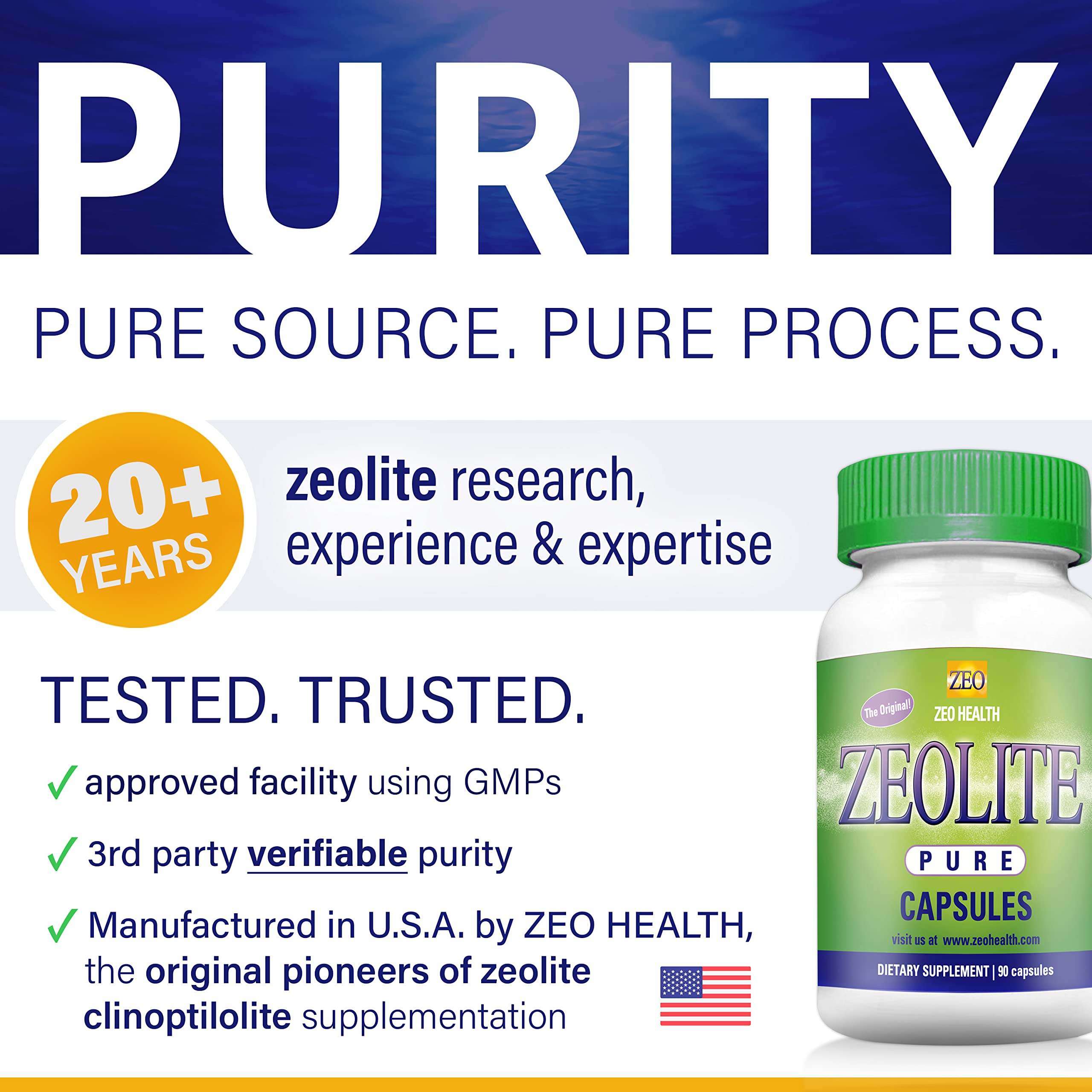Zeolite Pure Capsules | Zeolite Detox, Extra Strength | Pure, Full Body Cleanse for Women Zeo Health uk supplements