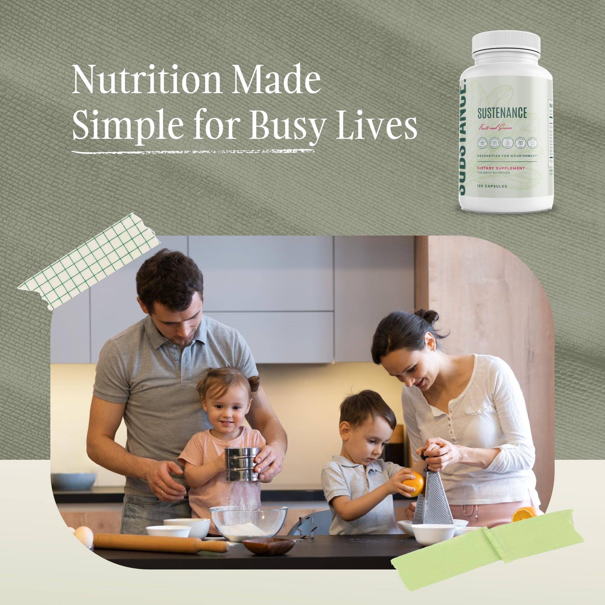 SUBSTANCE. - Nature's Sustenance Daily Greens, Daily Fruit and Veggies Supplement - Enhance Energy, Mental Clarity - Fruits and Vegetables Supplements - US Made, Vegan-Friendly - 30 Servings. SUBSTANCE. uk supplements