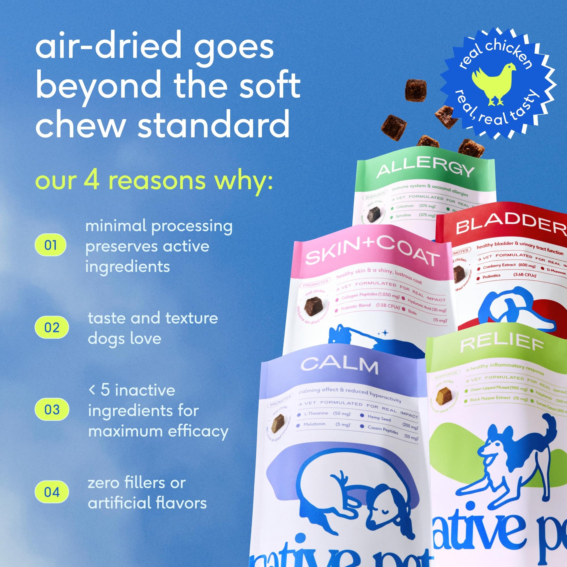 Native Pet Dog Allergy Chews - Dog Allergy Relief for Medium Breeds - Supports Seasonal Itch Relief, Healthy Immune Function & Reduces Sneezing - Colostrum, Spirulina, & Probiotics - 30 Days Supply Native Pet uk supplements