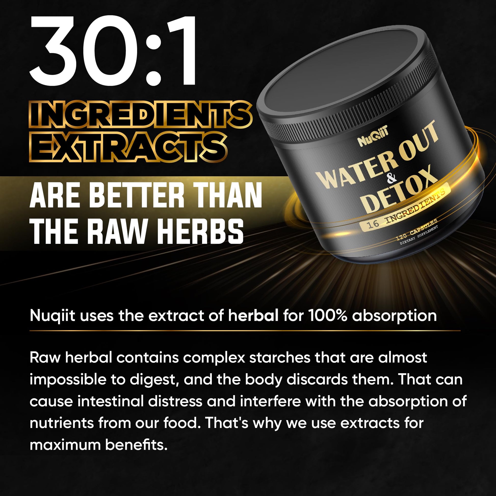 Nuqiit Water Out Supplement with Dandelion Root 12000mg Apple Cider Vinegar 4500mg & More Nuqiit uk supplements