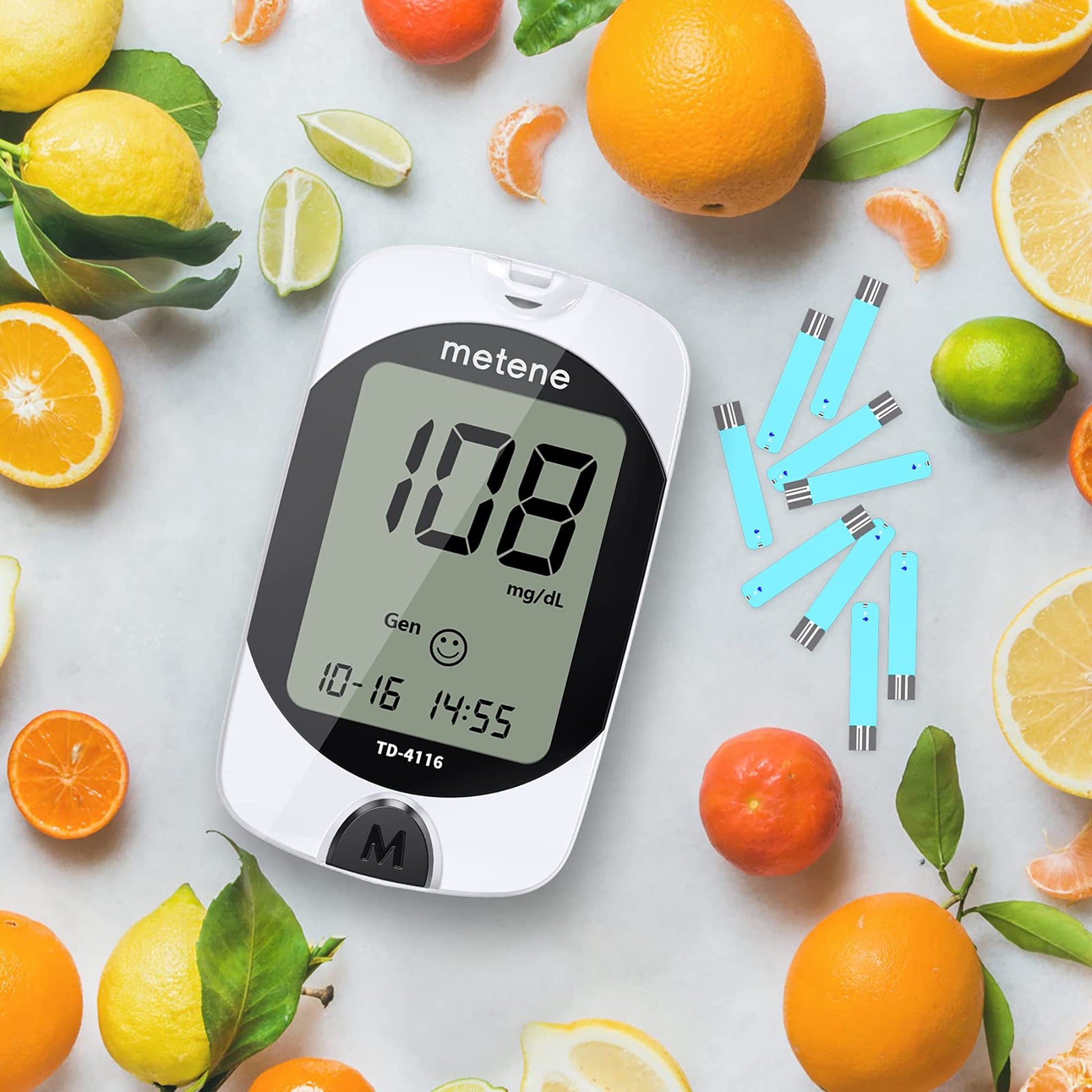 Metene TD-4116 Blood Glucose Monitor Kit, 100 Glucometer Strips Metene uk supplements