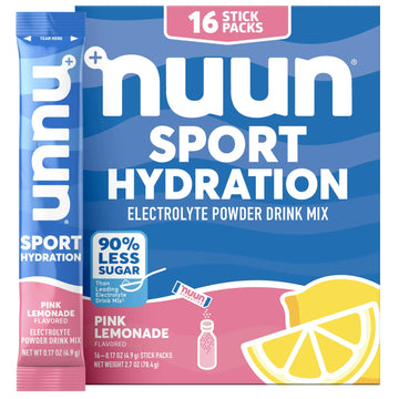 Nuun Sport Electrolyte Powder Packets with Magnesium, Calcium, Potassium, Chloride, and Sodium, Hydration Packets for On-the-Go, Pink Lemonade Flavor, Gluten Free & Vegan, Nuun uk supplements