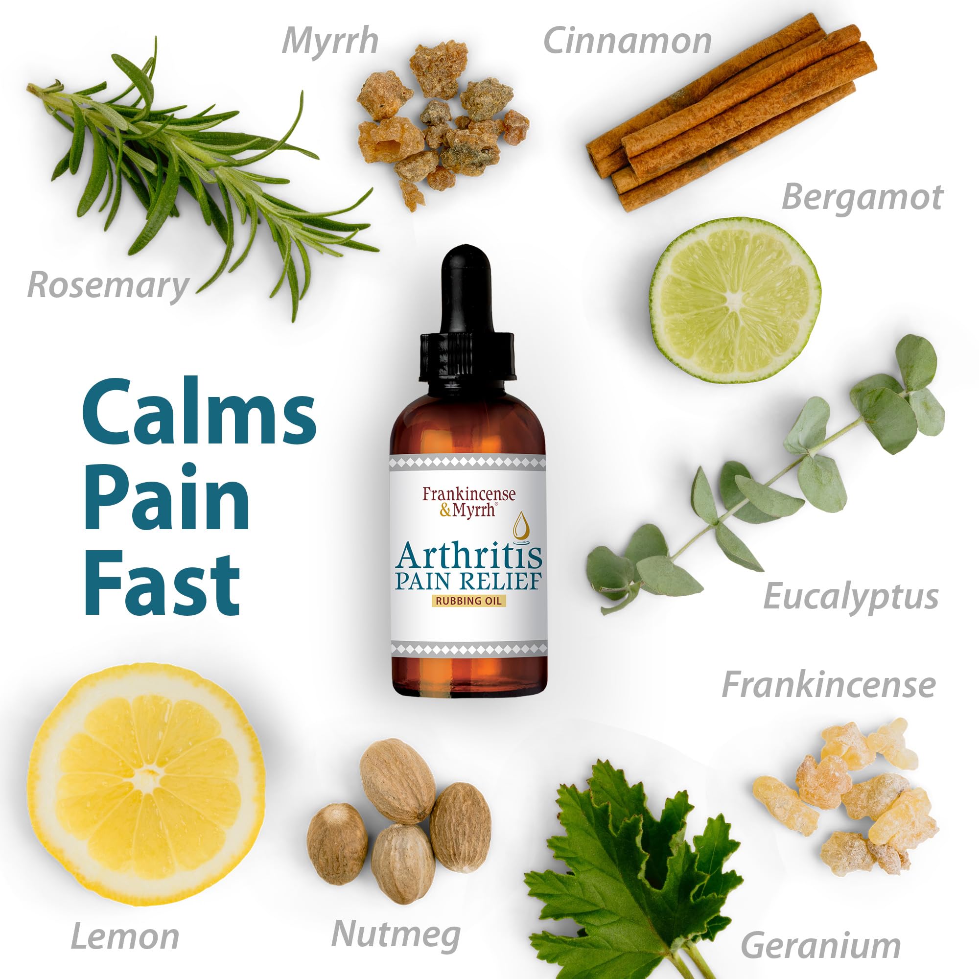 Frankincense & Myrrh Arthritis Pain Relief Rubbing Oil – Arthritis Pain Reliever with Frankincense Essential Oil for Sciatica, Lower Back, Neck, Hands, Knees, Joints and Shoulders, 2 fl.oz. - 1 Pack FRANKINCENSE & MYRRH uk supplements