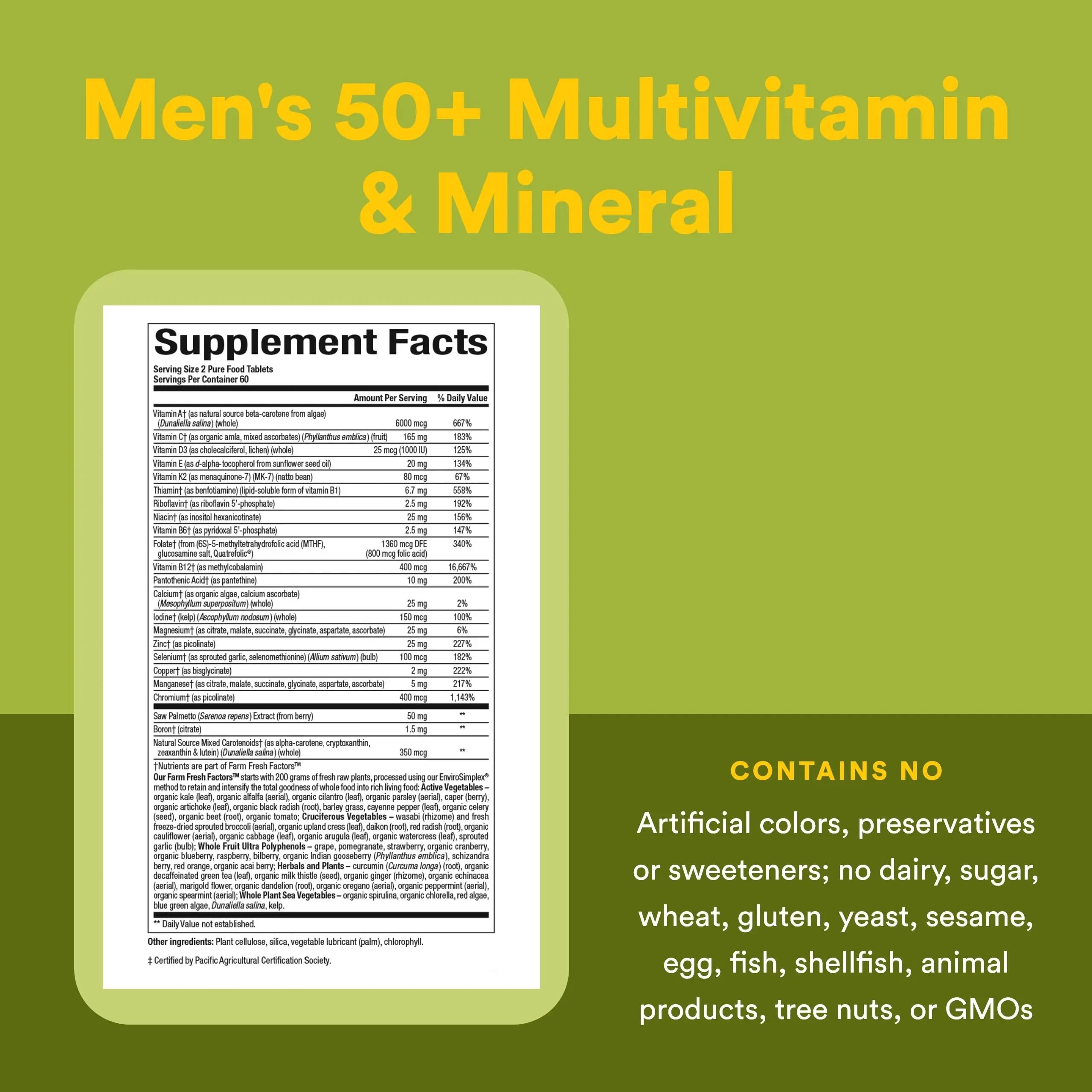 Natural Factors Whole Earth & Sea Men's 50+ Multivitamin & Mineral - Daily Nutritional Support Multivitamin Natural Factors uk supplements