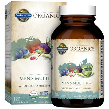 Garden of Life Organics Whole Food Multivitamin for Men 40+ 120 Tablets, Vegan Mens Multi for Health Garden of Life uk supplements