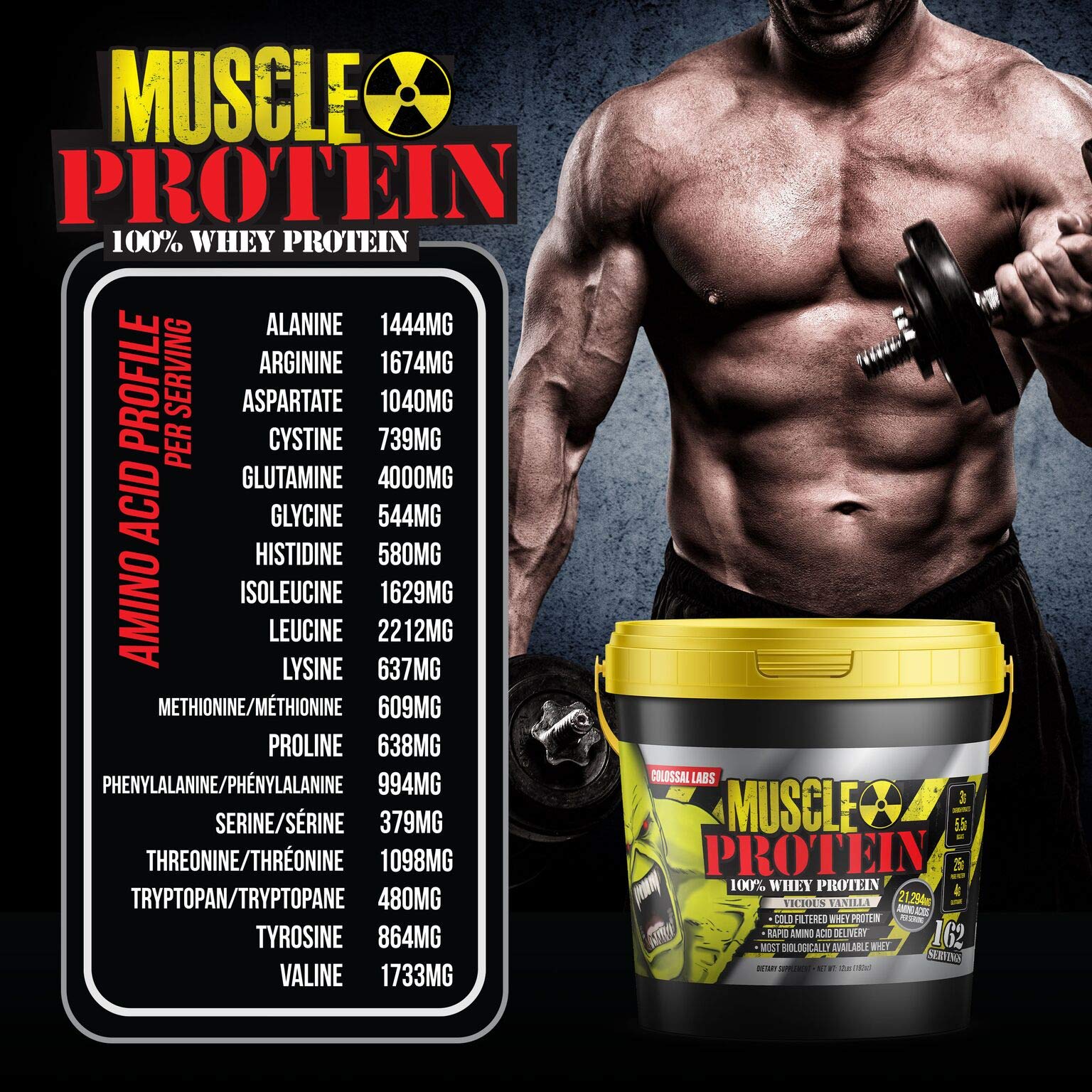 COLOSSAL LABS Muscle Protein Whey Powder [12 lbs/Pack of 1]–Chocolate Protein COLOSSAL LABS uk supplements
