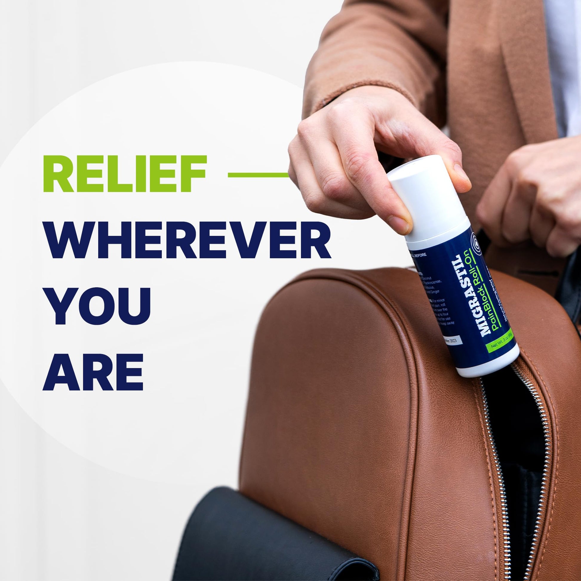 Basic Vigor Migrastil PainBlock Roll-On, 3 oz - Topical Roll-On for Muscle Aches, Cramps, Joint & Nerve Discomfort. Works Great on Shoulders, Neck, Feet, Knees, Legs, Back, Elbows, HIPS, Etc. Basic Vigor uk supplements