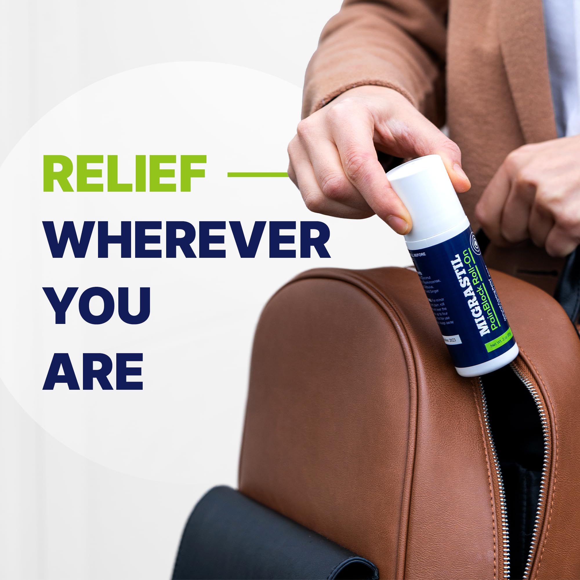 Basic Vigor Migrastil PainBlock Roll-On, 3 oz - Topical Roll-On for Muscle Aches, Cramps, Joint & Nerve Discomfort. Works Great on Shoulders, Neck, Feet, Knees, Legs, Back, Elbows, HIPS, Etc. Basic Vigor uk supplements