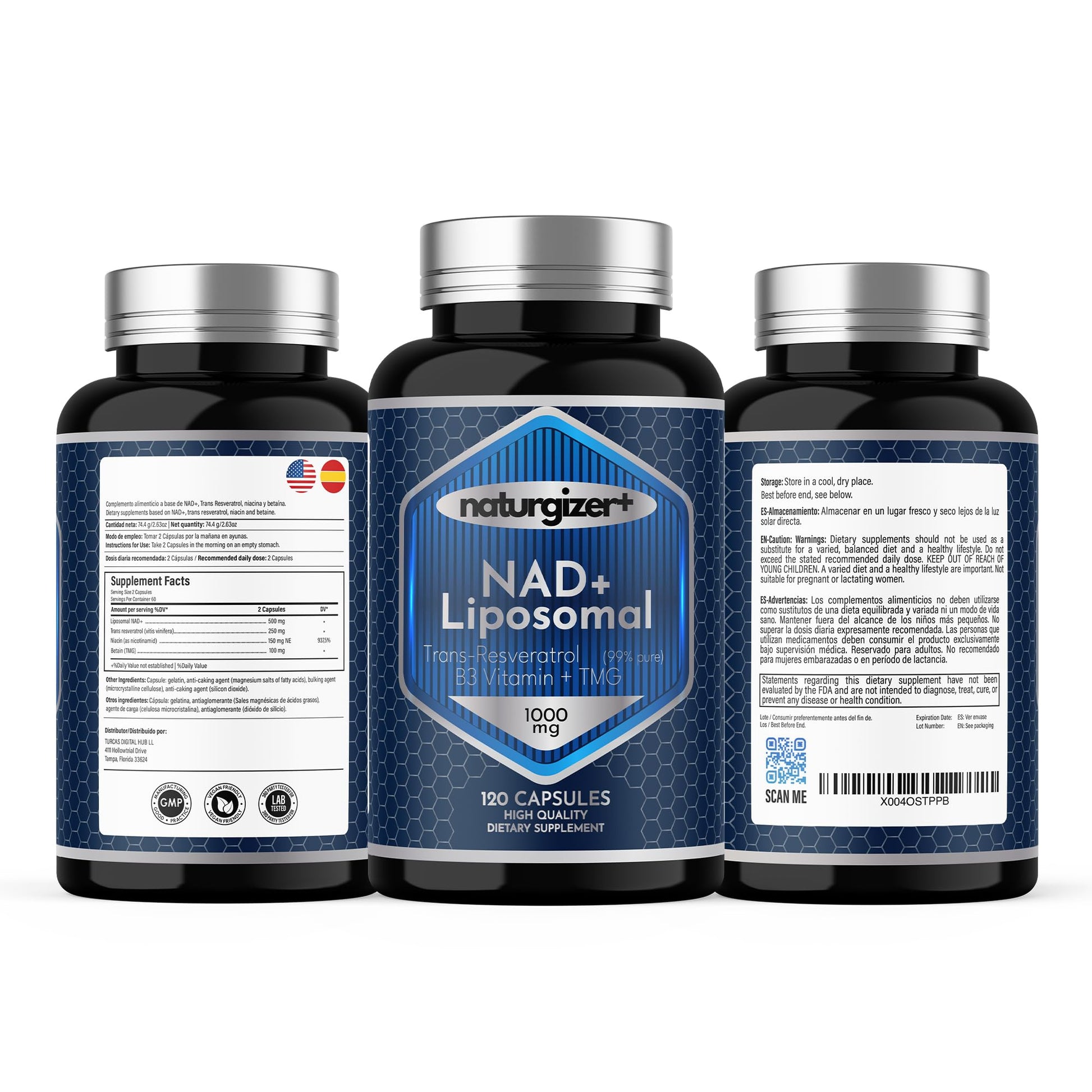naturgizer+ Liposomal NAD+ Supplement with Resveratrol, TMG & Vitamin B3 | 4-in-1 Healthy Aging & Cellular Energy Support | High Absorption NAD Plus for Men & Women Over 40 | 120 Capsules naturgizer+ uk supplements