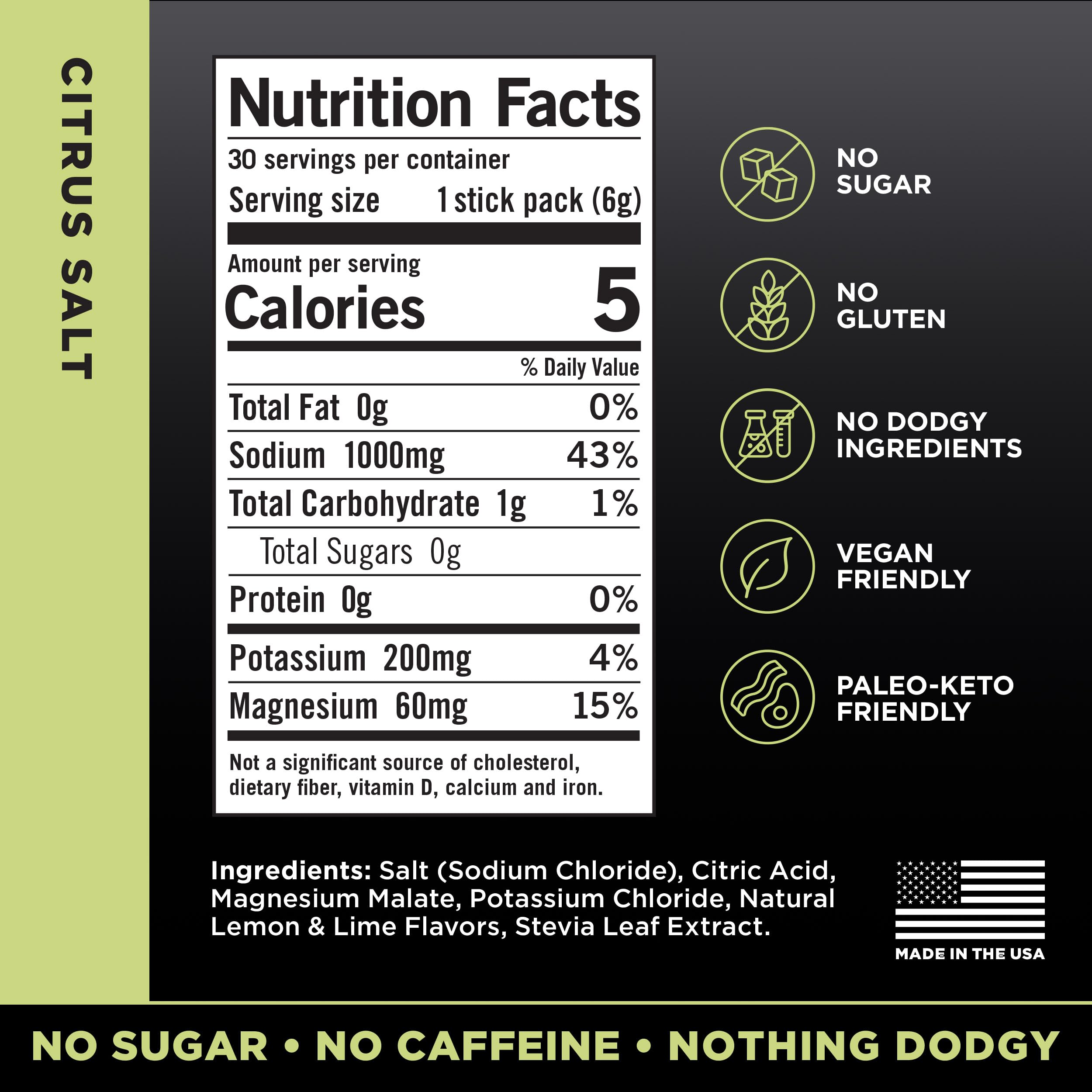 LMNT Zero Sugar Electrolytes - Citrus Salt | Drink Mix | 30-Count Drink LMNT uk supplements