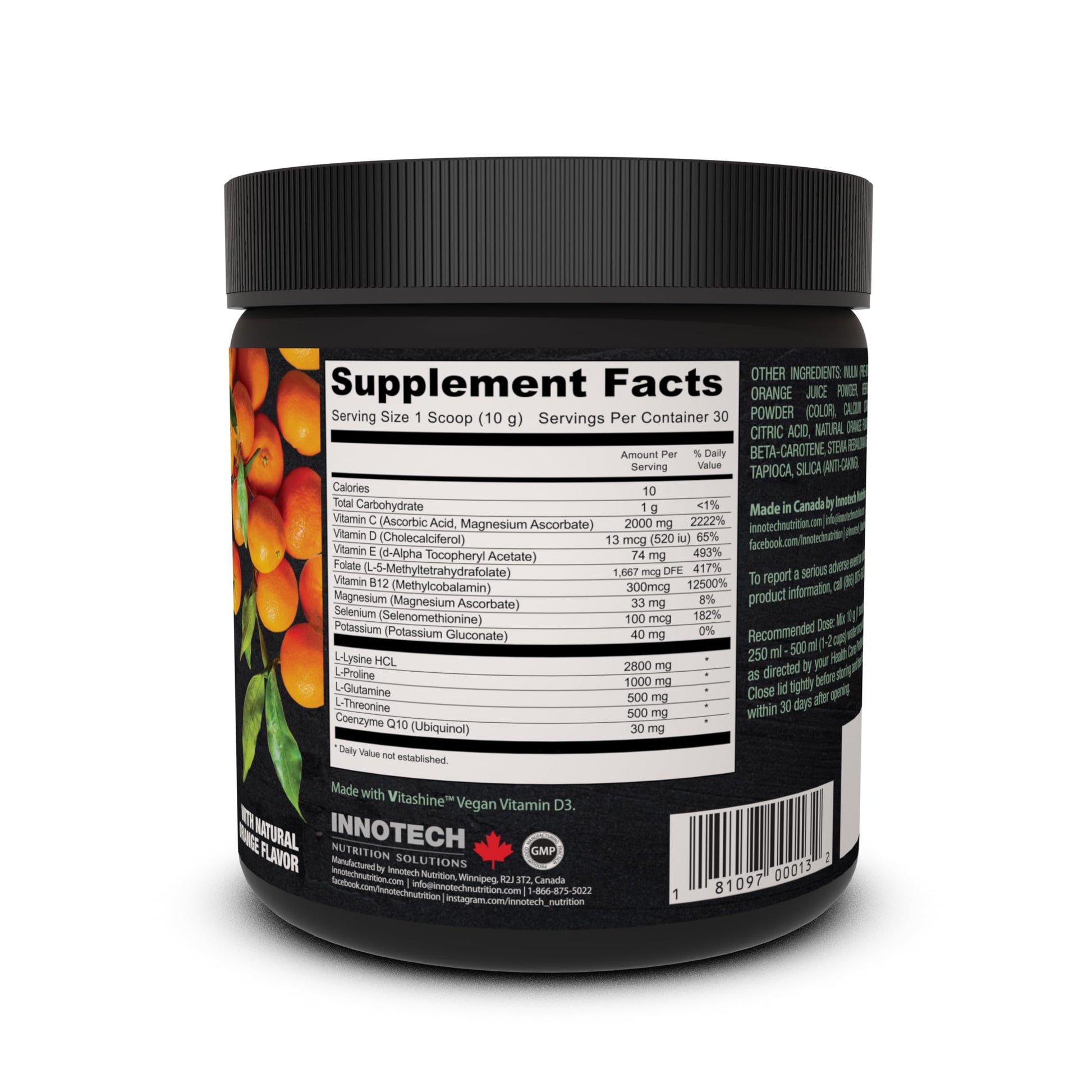 Innotech Nutrition CardioFlex Q10 Heart Health & Energy Support CoQ10 Amino Acids & Electrolytes Orange 360g Innotech Nutrition Solutions uk supplements