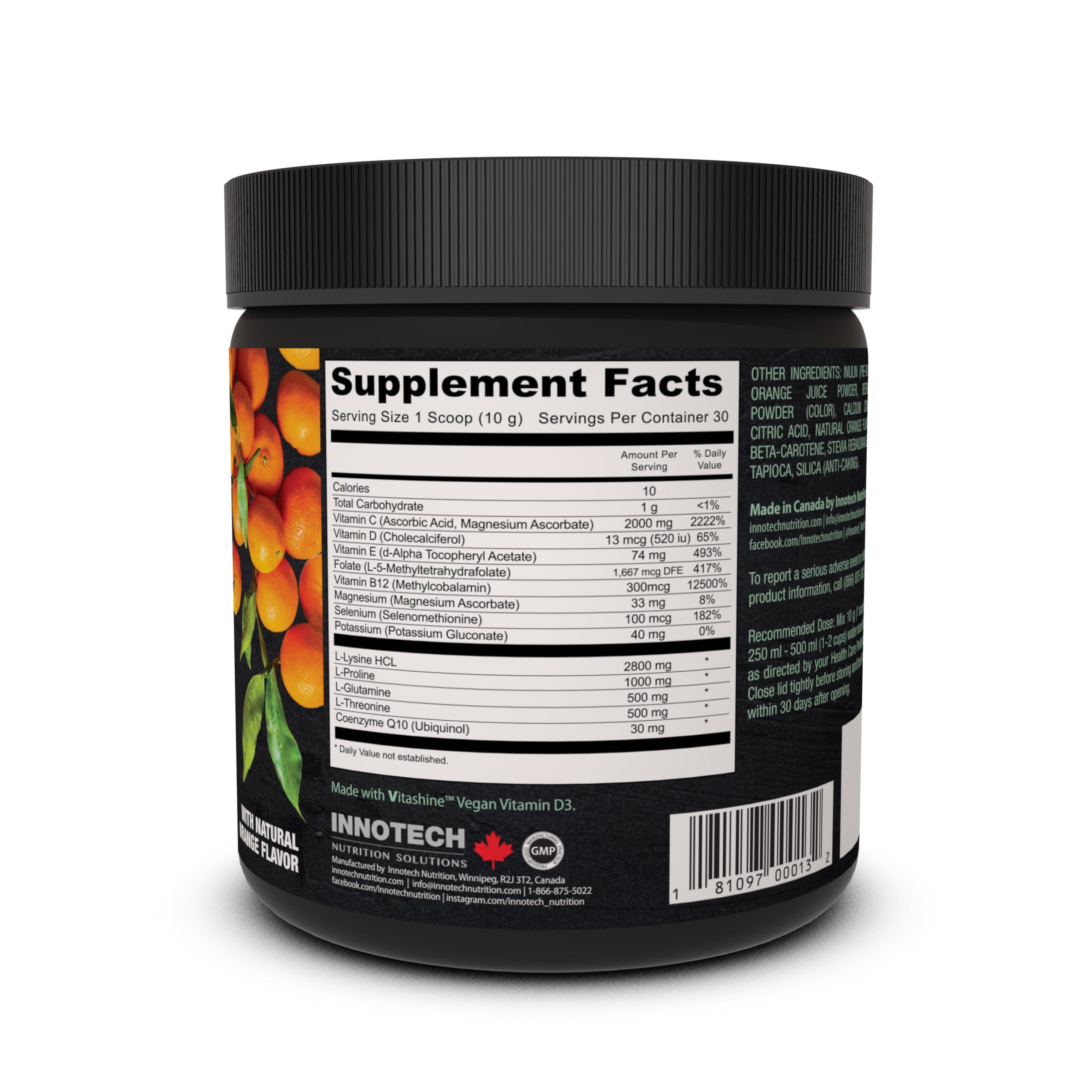 Innotech Nutrition CardioFlex Q10 Heart Health & Energy Support CoQ10 Amino Acids & Electrolytes Orange 360g Innotech Nutrition Solutions uk supplements