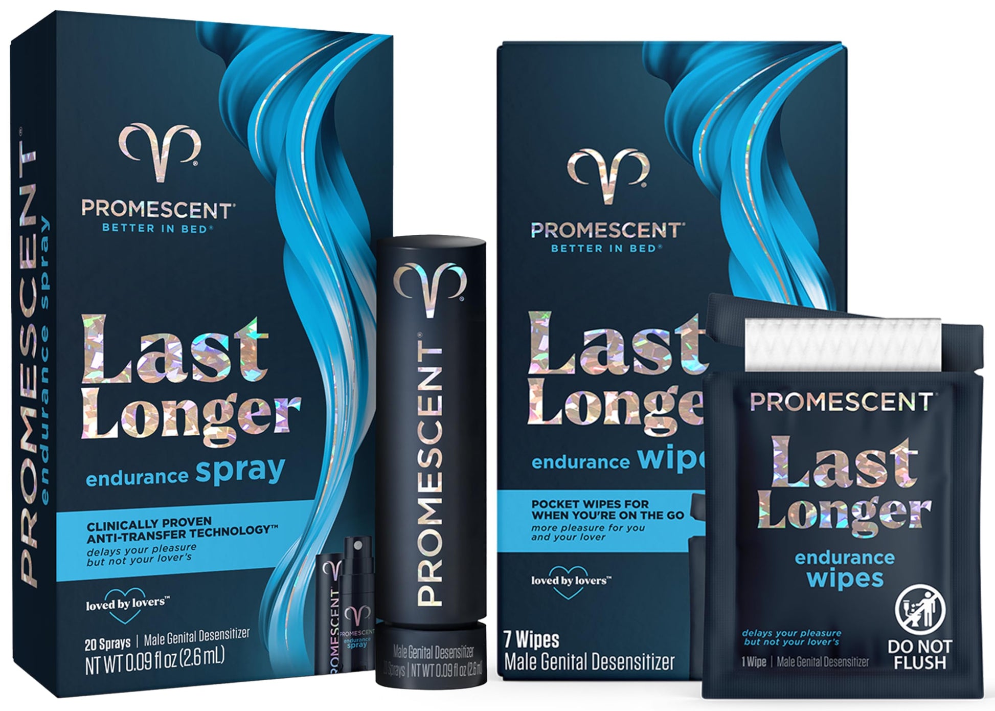 Promescent Desensitizing Delay Spray for Men (2.6 ml) to Help You Last Longer in Bed + Delay Wipes (7 Count) Sexual Enhancer with Extended Climax Control with Benzocaine Promescent uk supplements