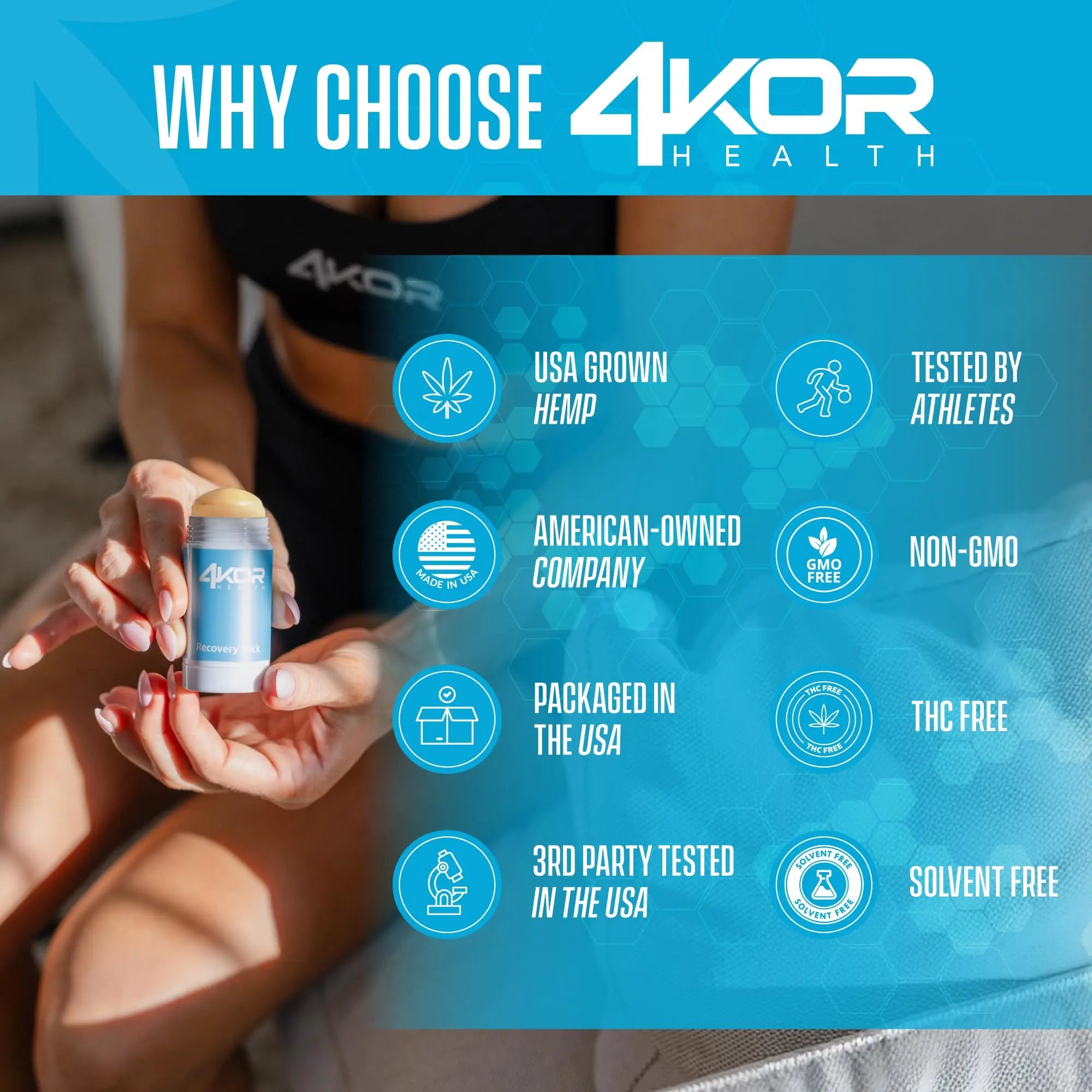4KOR Hemp Infused Balm Stick – Topical Skin Balm with Cooling & Warming Sensation | Portable, Non-Greasy Twist-Up | 1 oz 4KOR Fitness uk supplements