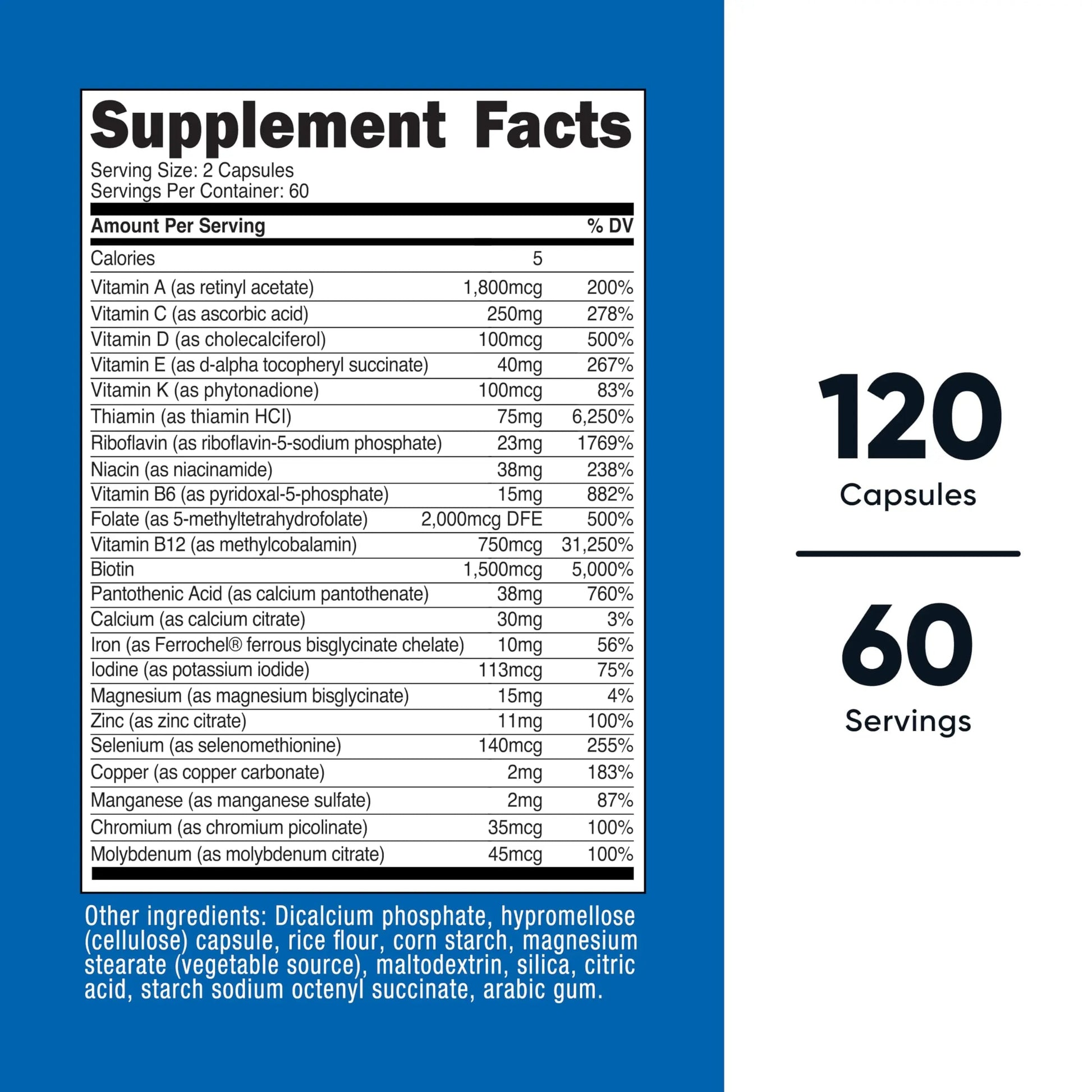 Nutricost Methylated Multivitamin 120 Capsules, 60 Servings - 23 Vitamin & Minerals Per Serving Nutricost uk supplements