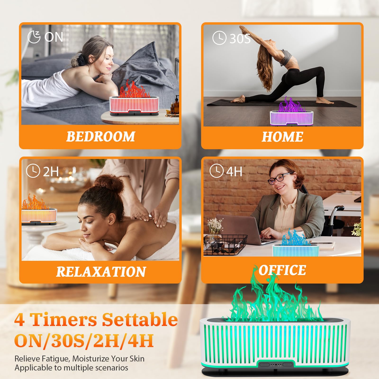 Comfynest Colorful Flame Air Aroma Diffuser Humidifier 7 Flame Colors,200ml Essential Oil Comfynest uk supplements