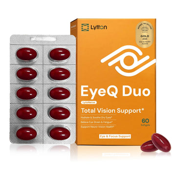 LYTTON EyeQ Duo Digital Eye & Focus Support – Patented Anthochlorogin for Brain-Eye Connection, Promotes Ocular Vitality – Rapid Visual Comfort & Natural Formula for Screen Users, 60 Softgels LYTTON uk supplements