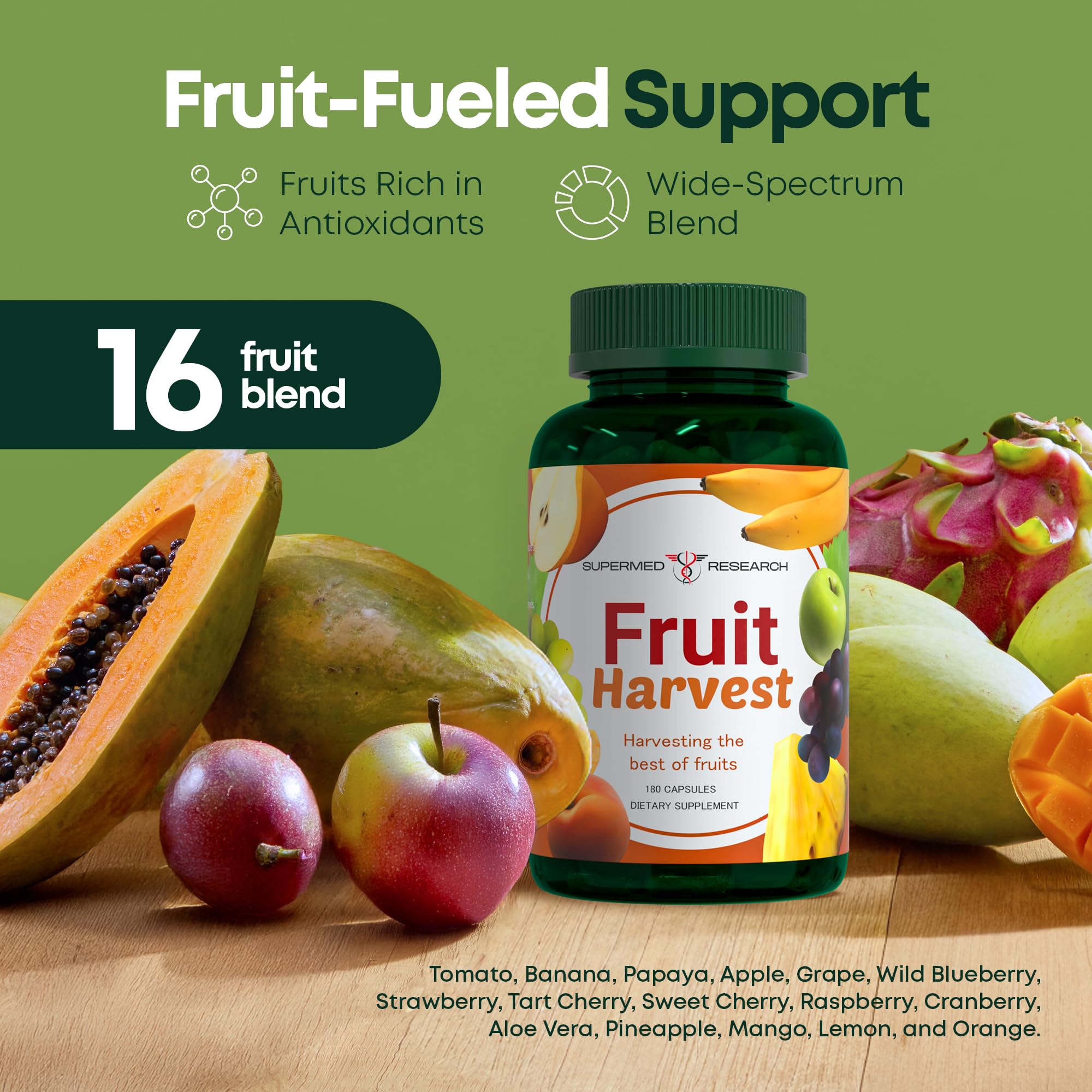 Supermed Research Fruits and Vegetables Supplements – 2 Pack Combination Fruit & Veggies Supplement – Whole Food Vitamins & Minerals for Adults – Superfood Veggie Vitamins for Adults (180 x 2, 360 Ct) Supermed Research uk supplements