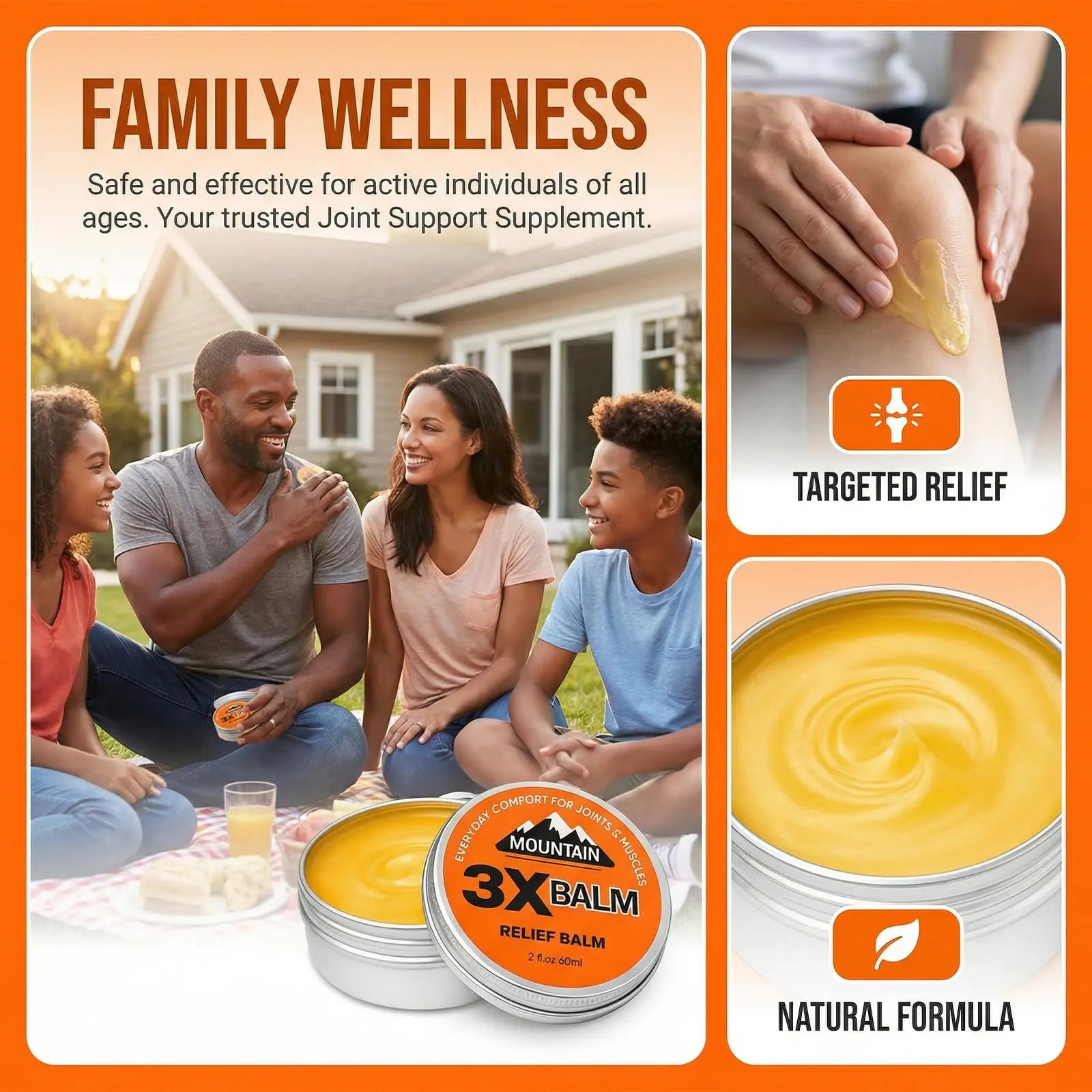 MOUNTAIN 3X 3X Relief Balm, 2.7fl Oz Relief Balm, with Natural Arnica & Camphor, Soothing Neck, Hands & Feet, Non-Greasy Formula, Fast Absorbing (1) MOUNTAIN 3X uk supplements