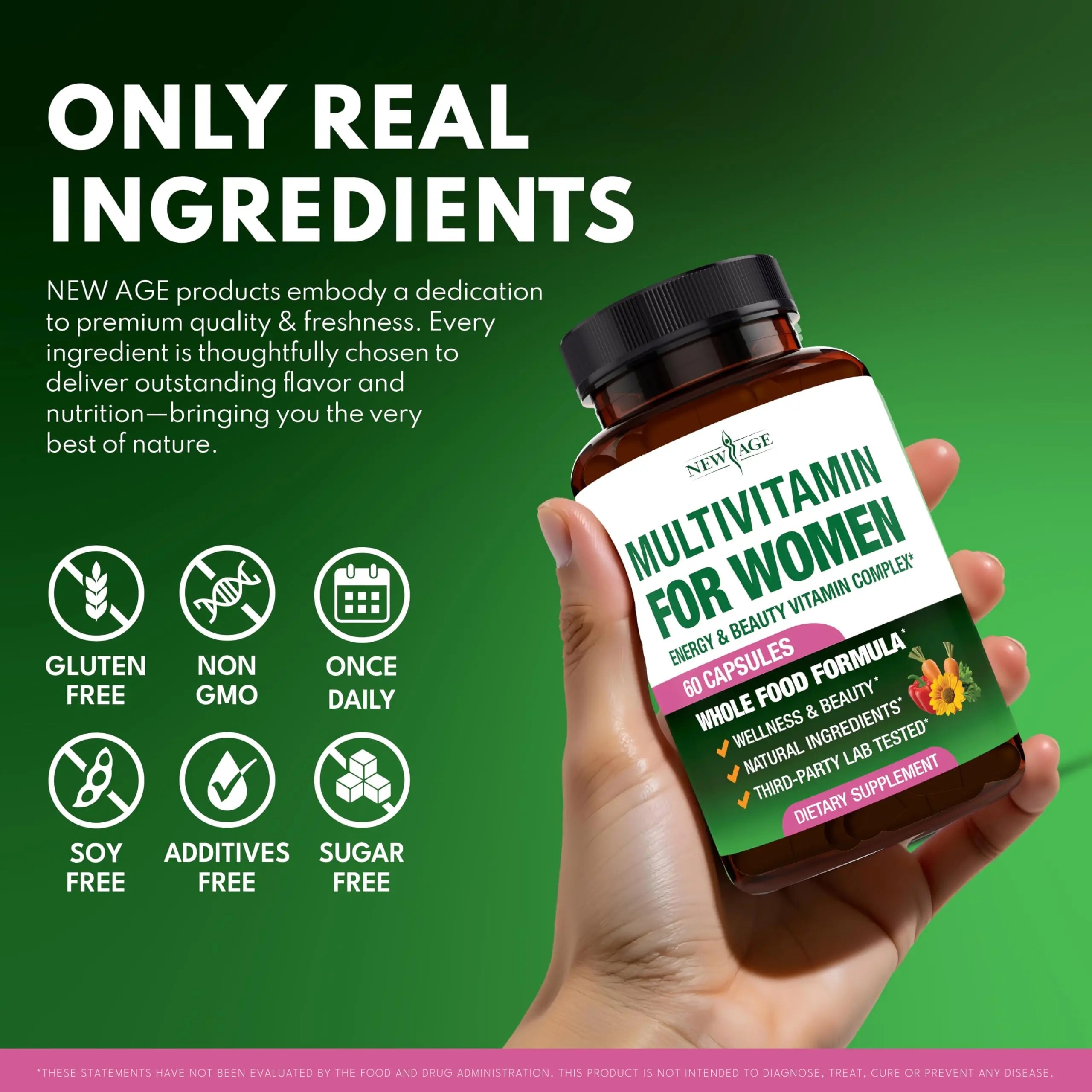 NEW AGE Multivitamin for Women - B-Complex, Whole Foods, Hair Support, Iron - All in1 Womens Multivitamin NEW AGE uk supplements