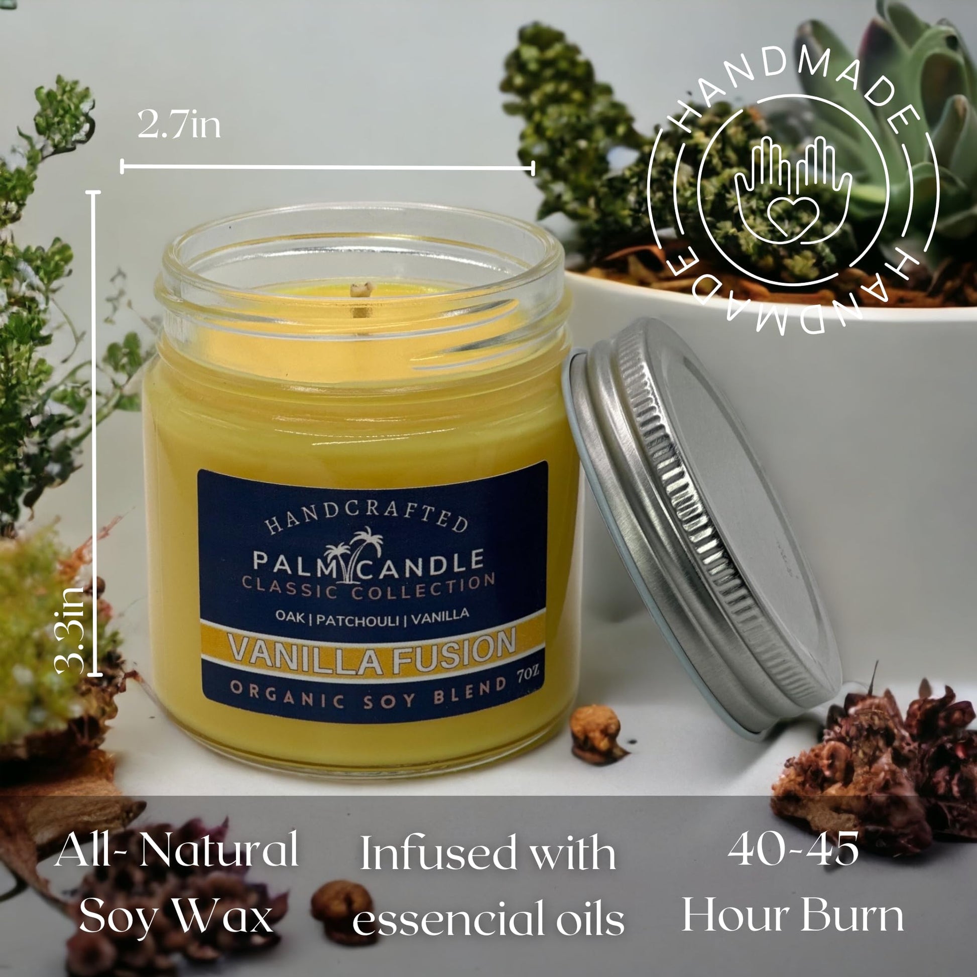 Vanilla & Wood Fusion Premium Soy Candle for Home Scented Candle 7 Ounces of Pure Aromatic Bliss Msupps.com uk supplements